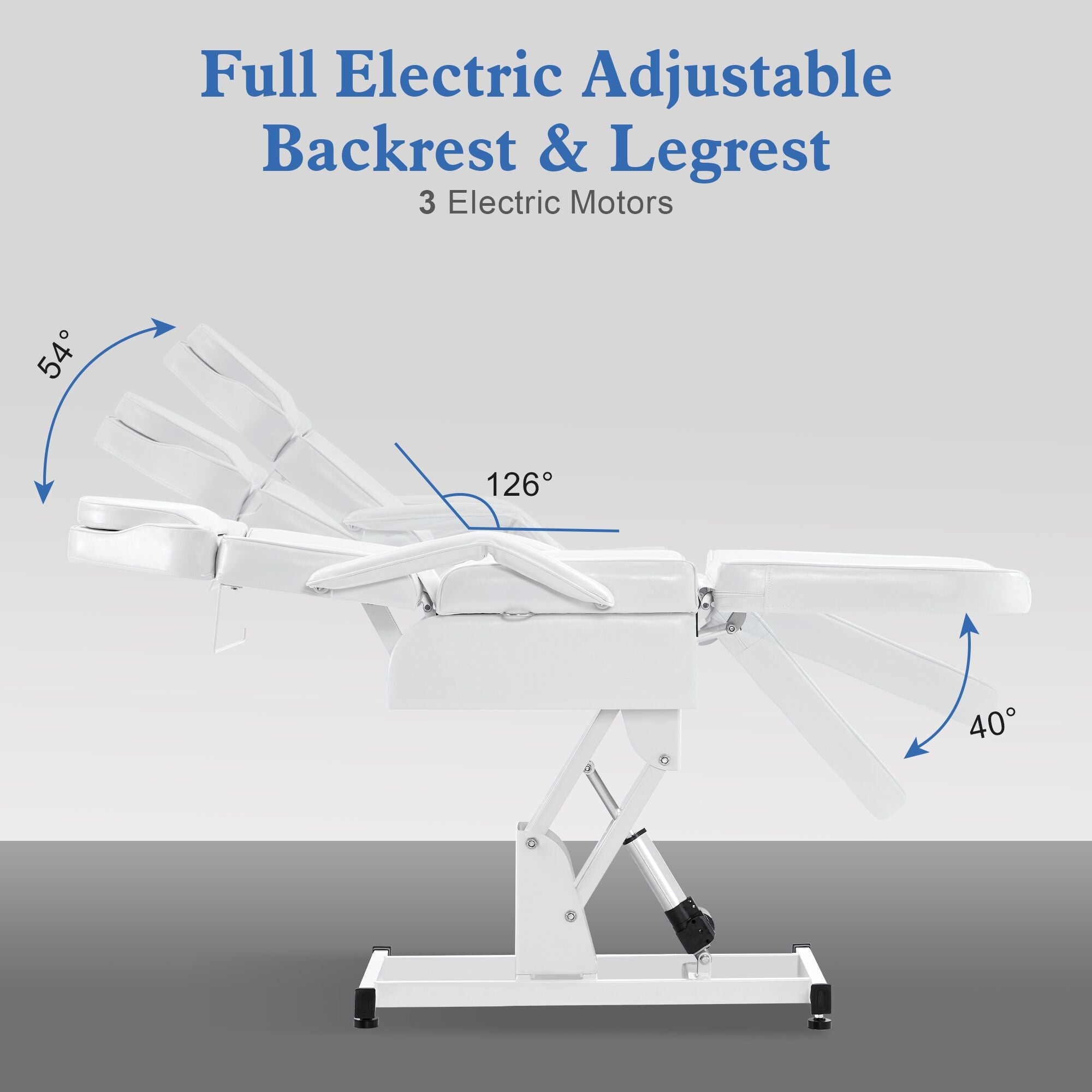 Electric Beauty Bed with 3 Motors, Tattoo Facial Bed for Esthetician , Massage Table for Client LW51