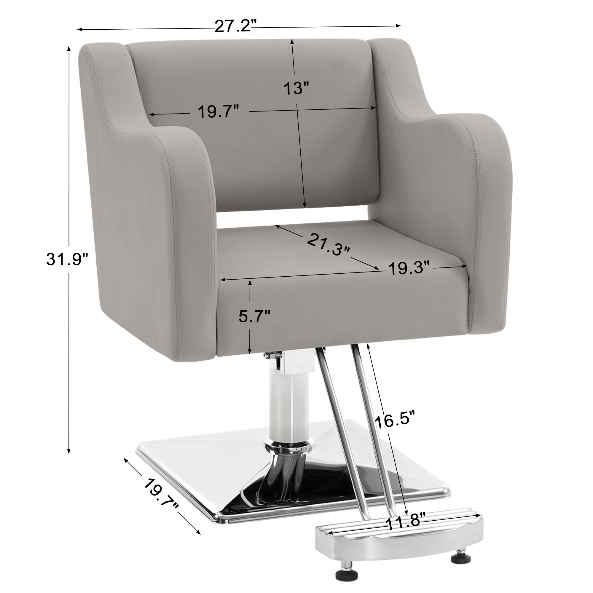 BarberPub Salon Chair for Hair Stylist, Hydraulic Barber Styling Chair Brown 3802
