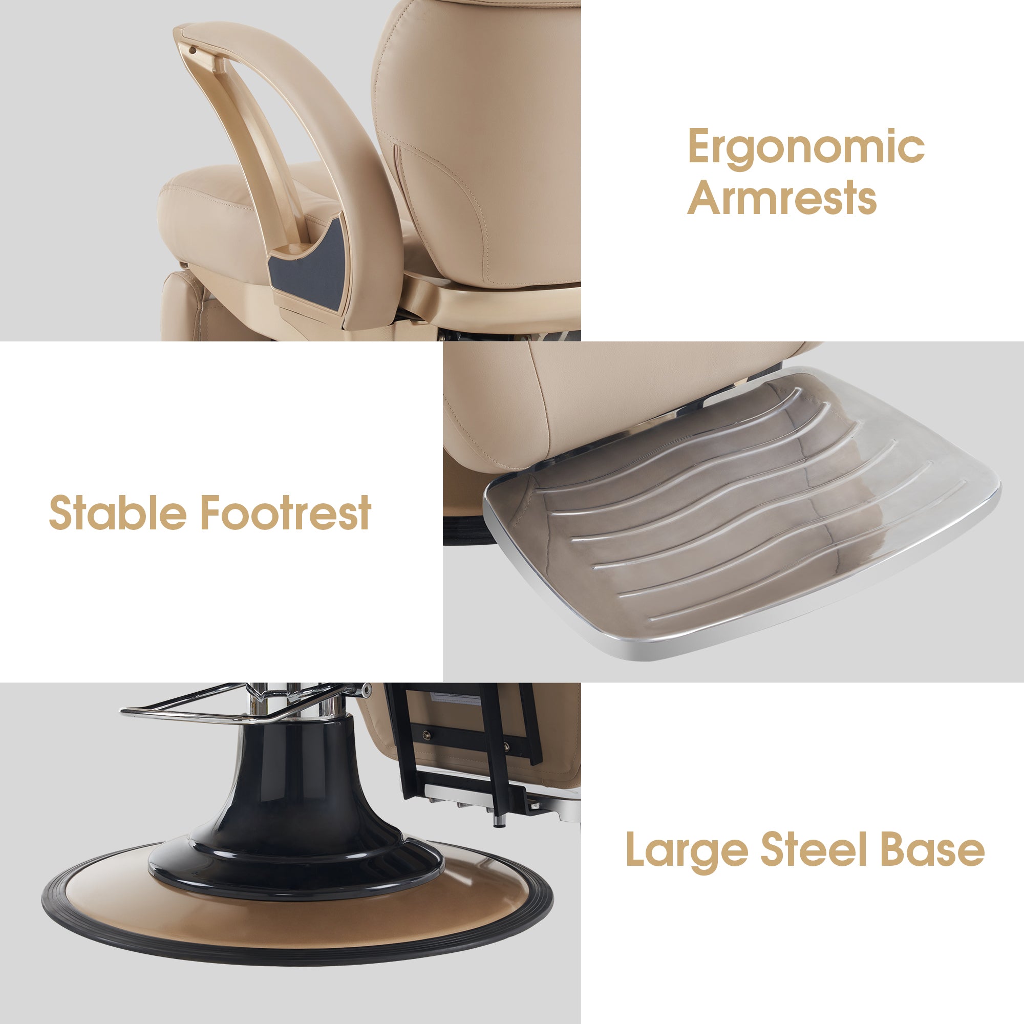 BarberPub Reclining Barber Salon Chair, Hair Stylist Chair with Both Sides Levers 5945