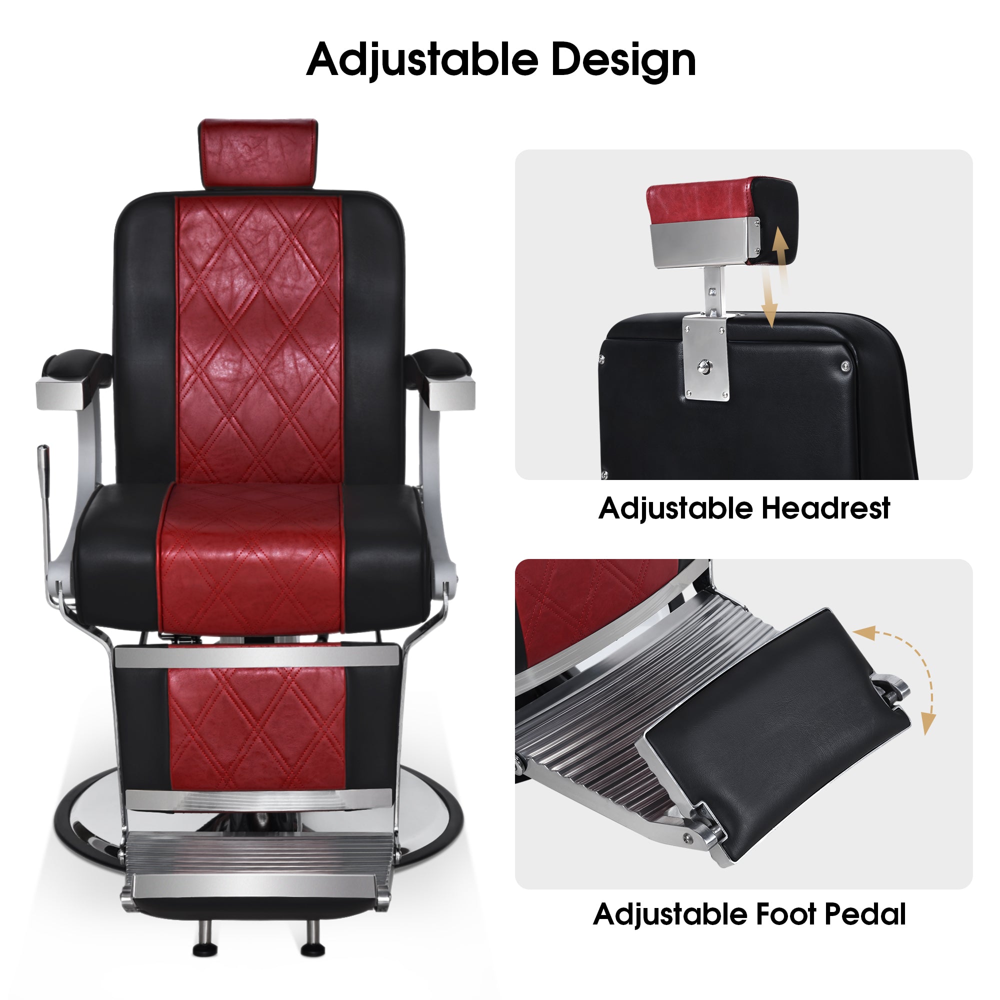 BarberPub Reclining Barber Chair All Purpose Hydraulic Salon Equipment 3815