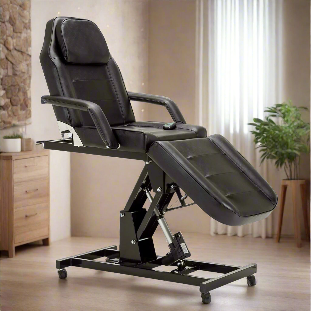 Barber Electric Massage Bed with One Motor for Height, Beauty Tattoo Chair, Salon Facial Adjustable Bed 0100