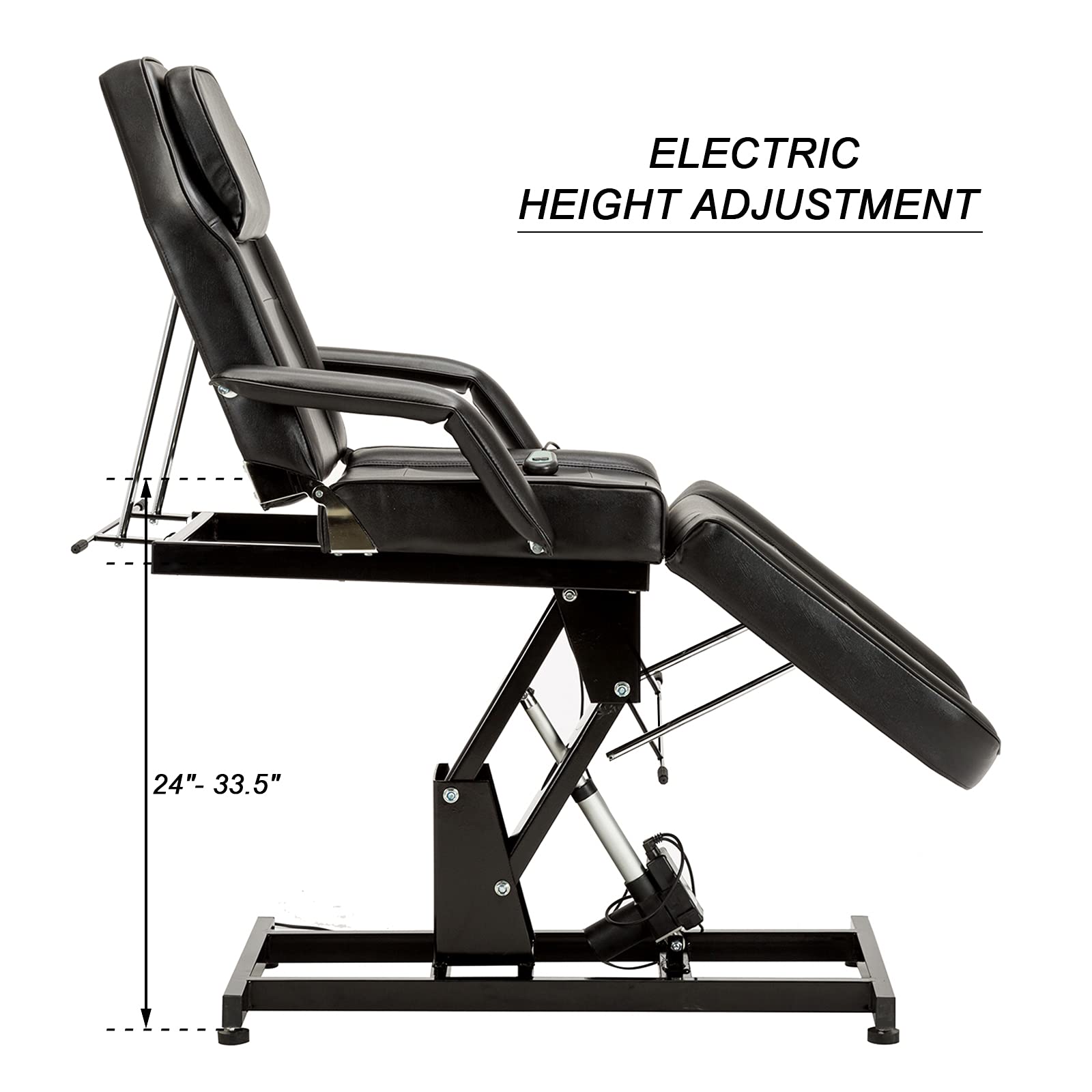 Barber Electric Massage Bed with One Motor for Height, Beauty Tattoo Chair, Salon Facial Adjustable Bed 0100