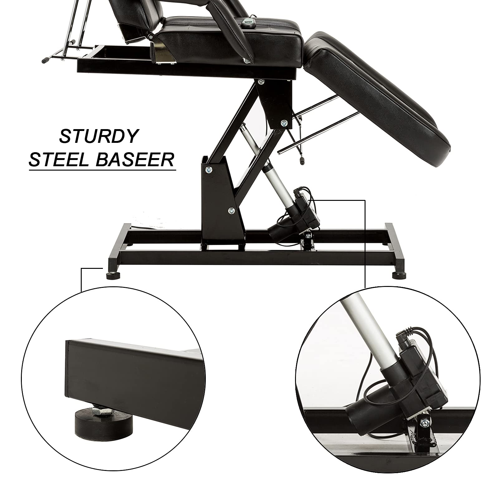 Barber Electric Massage Bed with One Motor for Height, Beauty Tattoo Chair, Salon Facial Adjustable Bed 0100