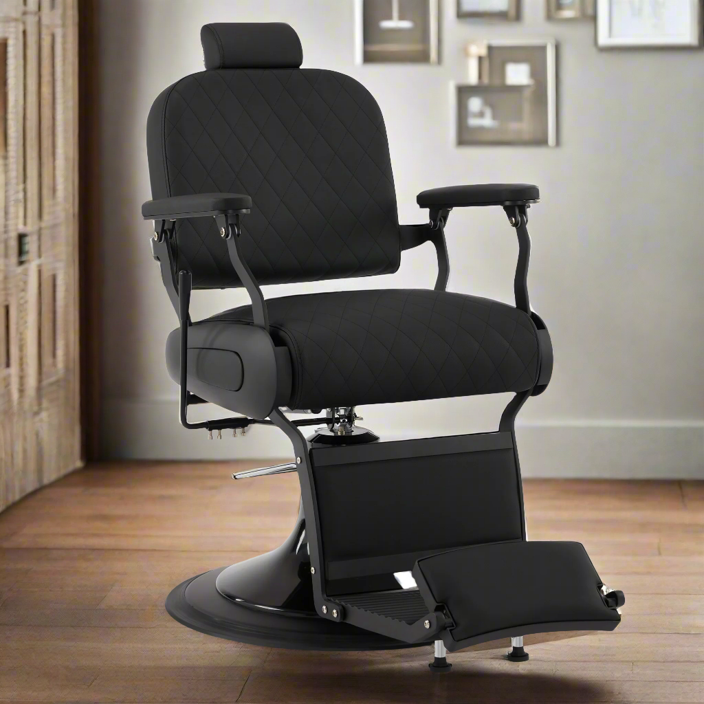 BarberPub All Purpose Barber Chair With Headrest, Reclining Swivel Salon Chair 9453