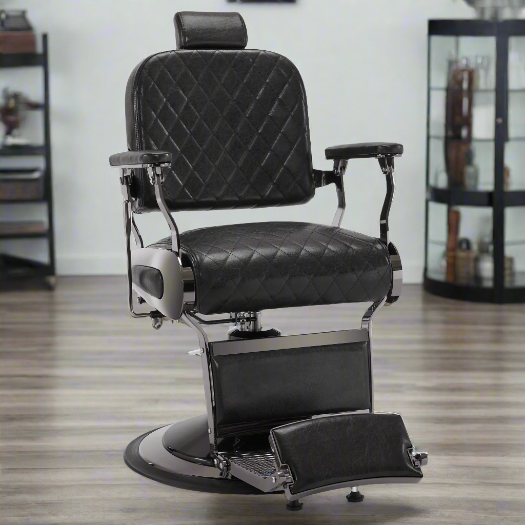 BarberPub All Purpose Barber Chair With Headrest, Reclining Swivel Salon Chair 9453