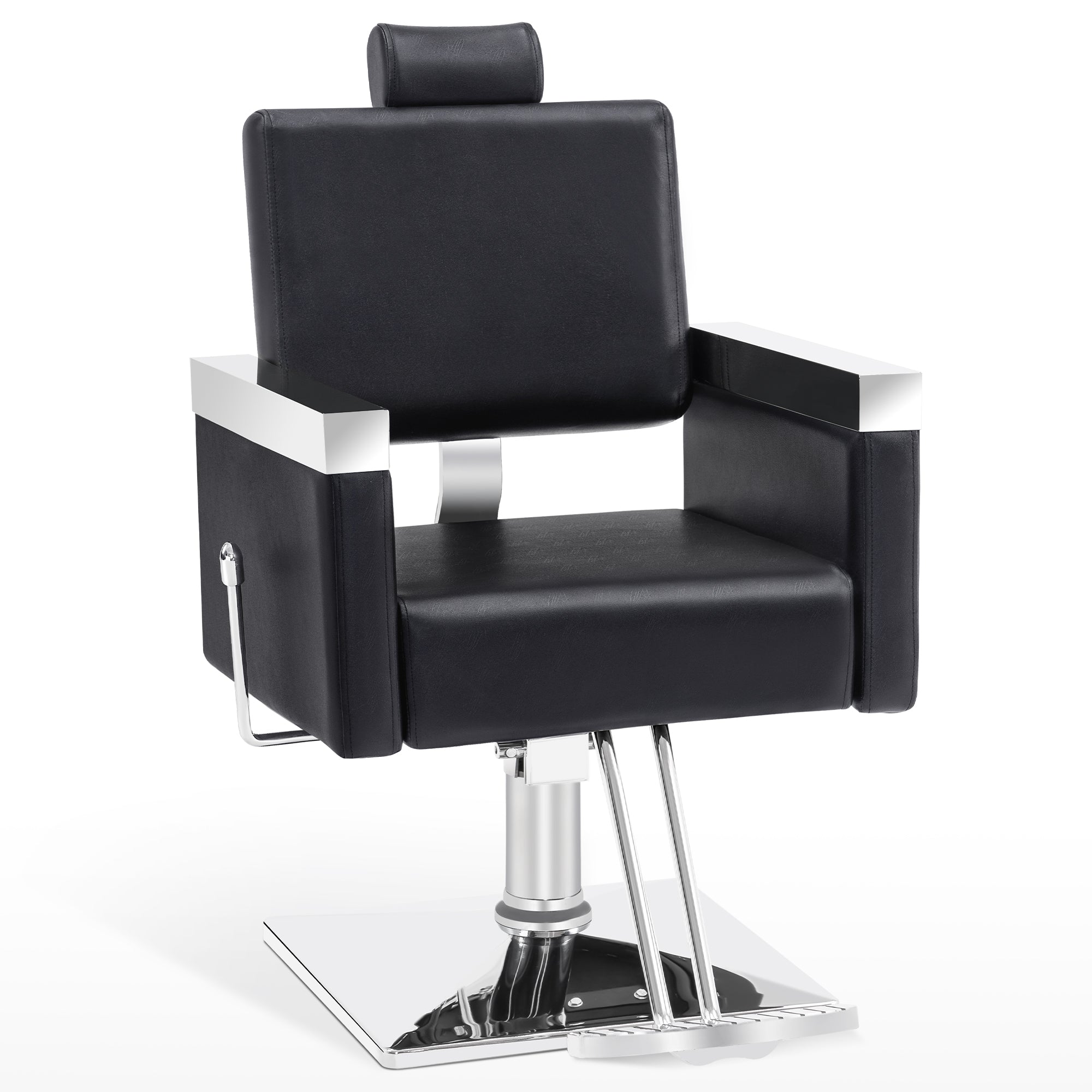 BarberPub Reclining Barber Chair, Hydraulic Salon Styling Chairs with Headrest 3018