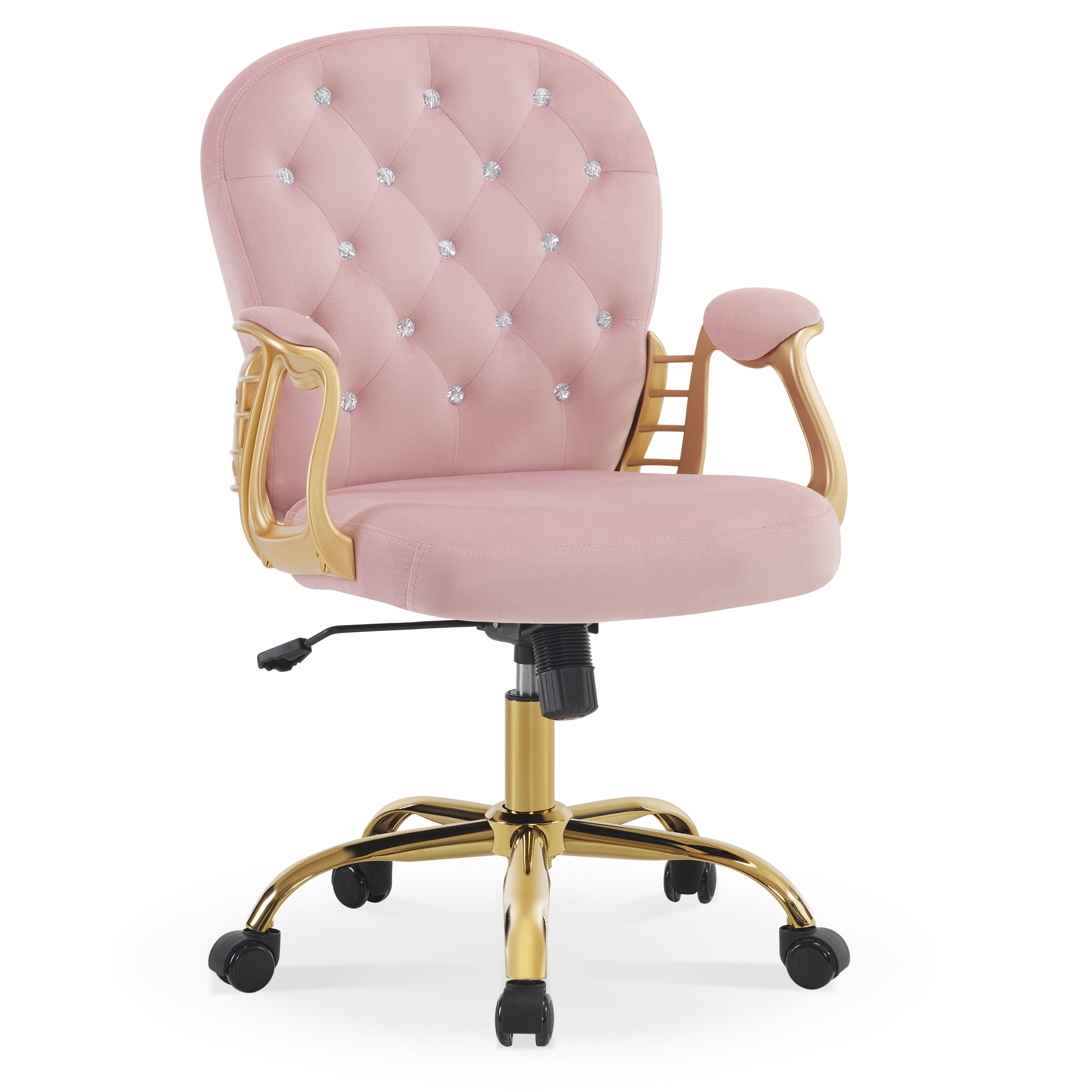Comfy Nail Art Chair with Lumbar Support, Adjustable Home Office Chairs with 360° Swivel Wheels 3567