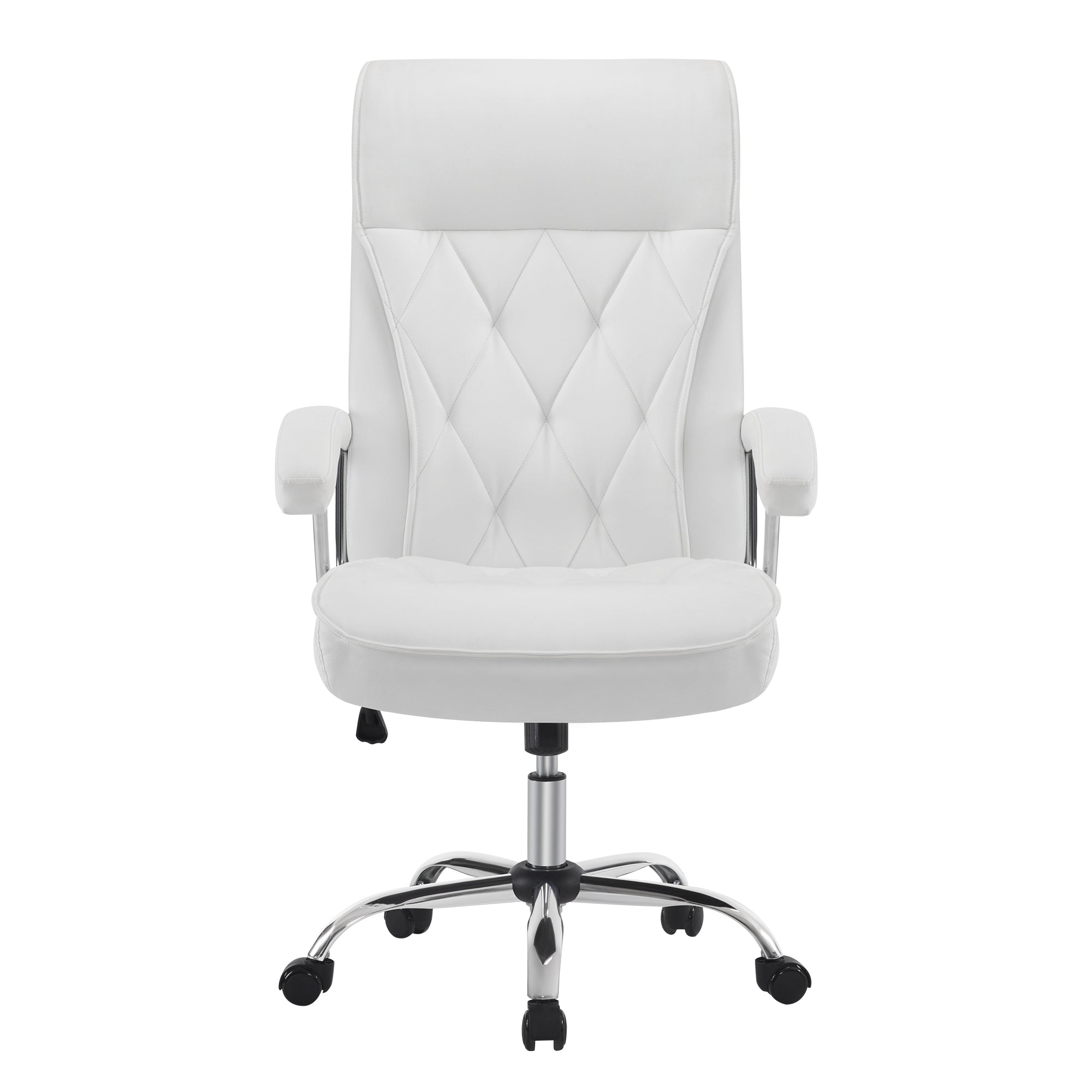 Adjustable Comfy Home Office Chair, Modern Nail Chair with Thick Backrest & Rolling Wheels 3558