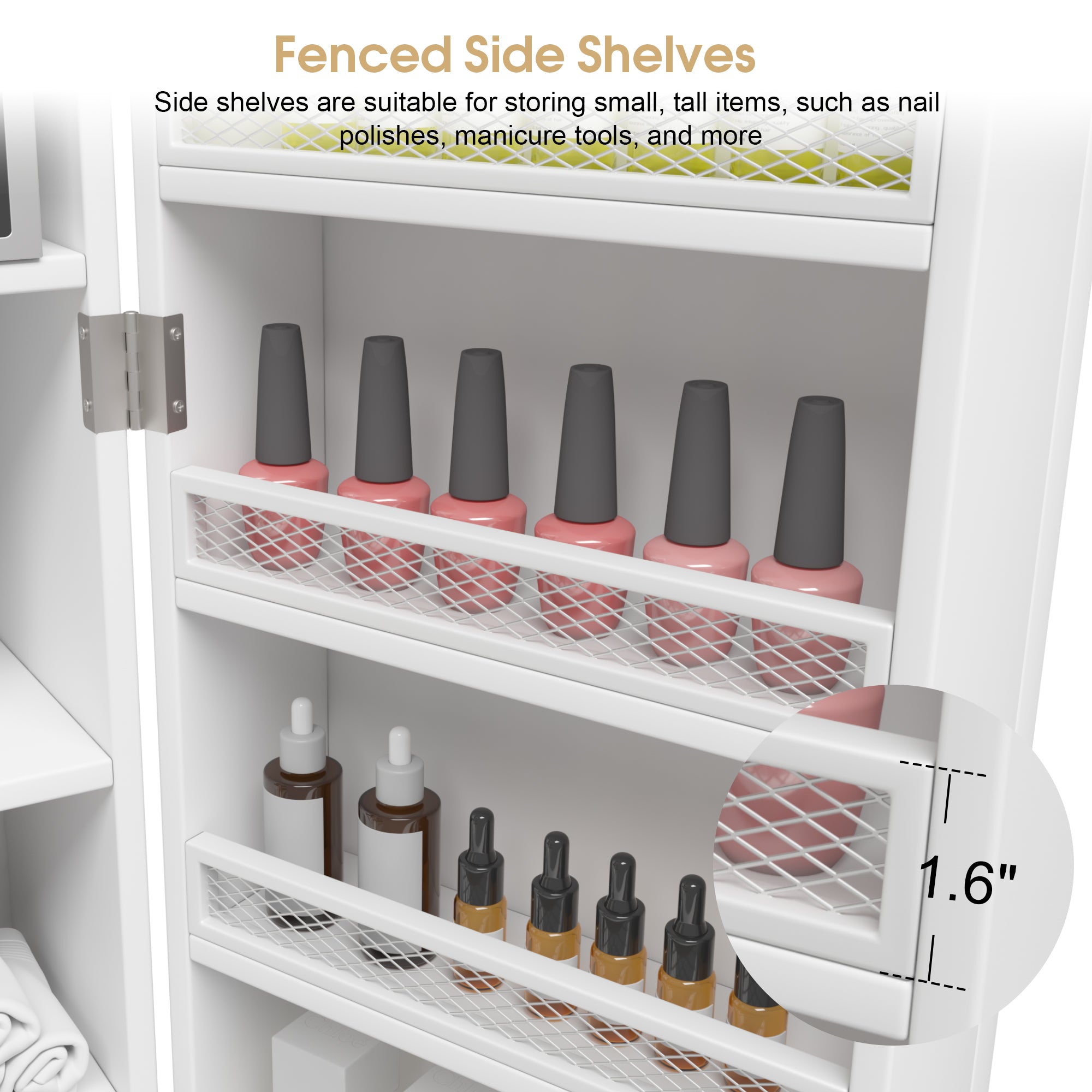 Multi-Functional Storage Cabinet with Adjustable Shelves, Beauty Salon Organizer 2024