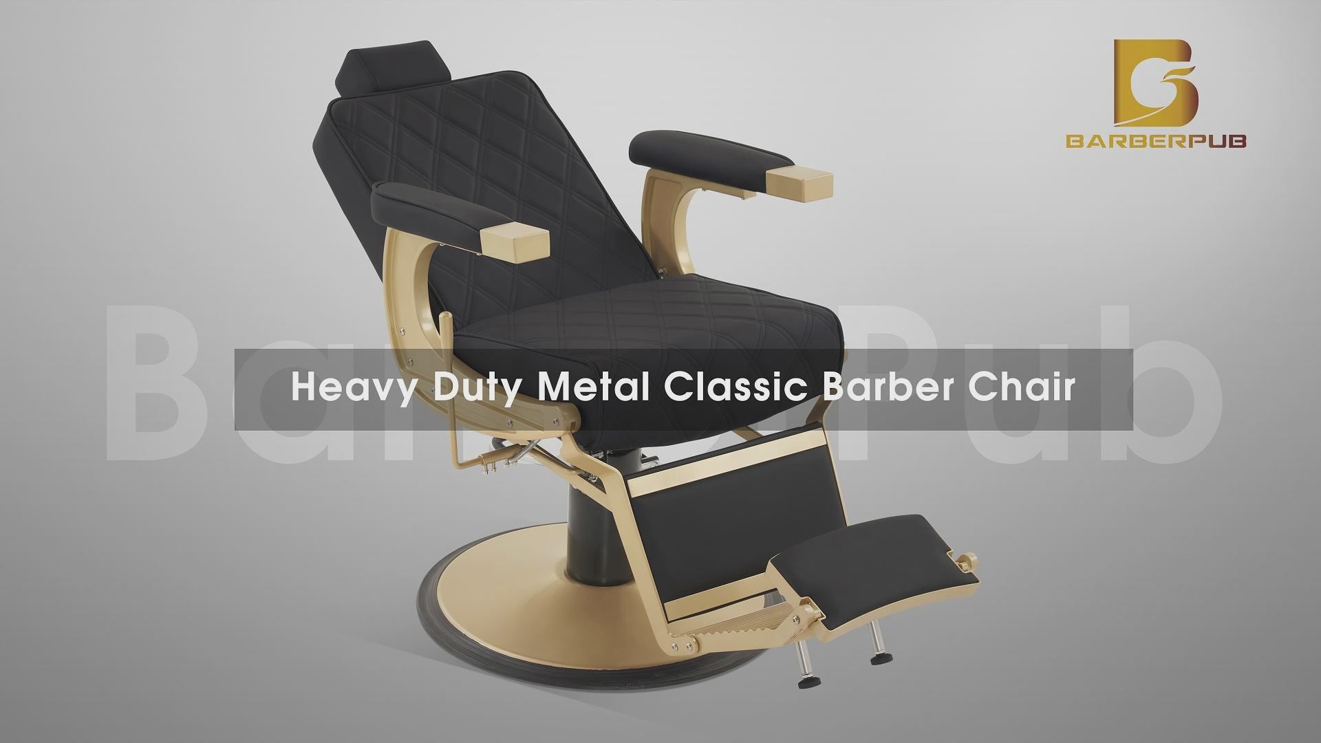 BarberPub Barber Chair for Hair Stylist, Reclining Barbershop Salon Chair 3825