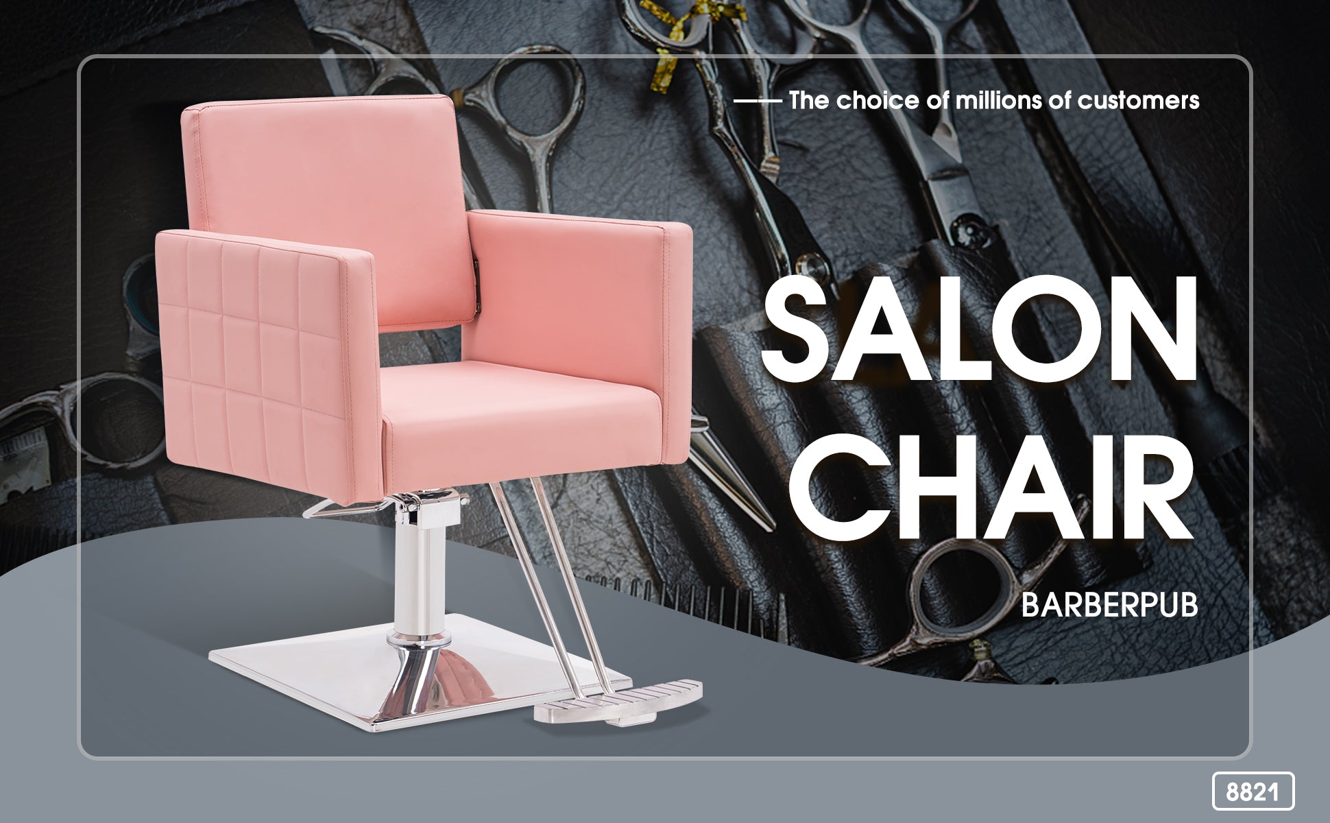 BarberPub Styling Salon Chair for Hair Stylist, Hydraulic Home Salon Chair 8821