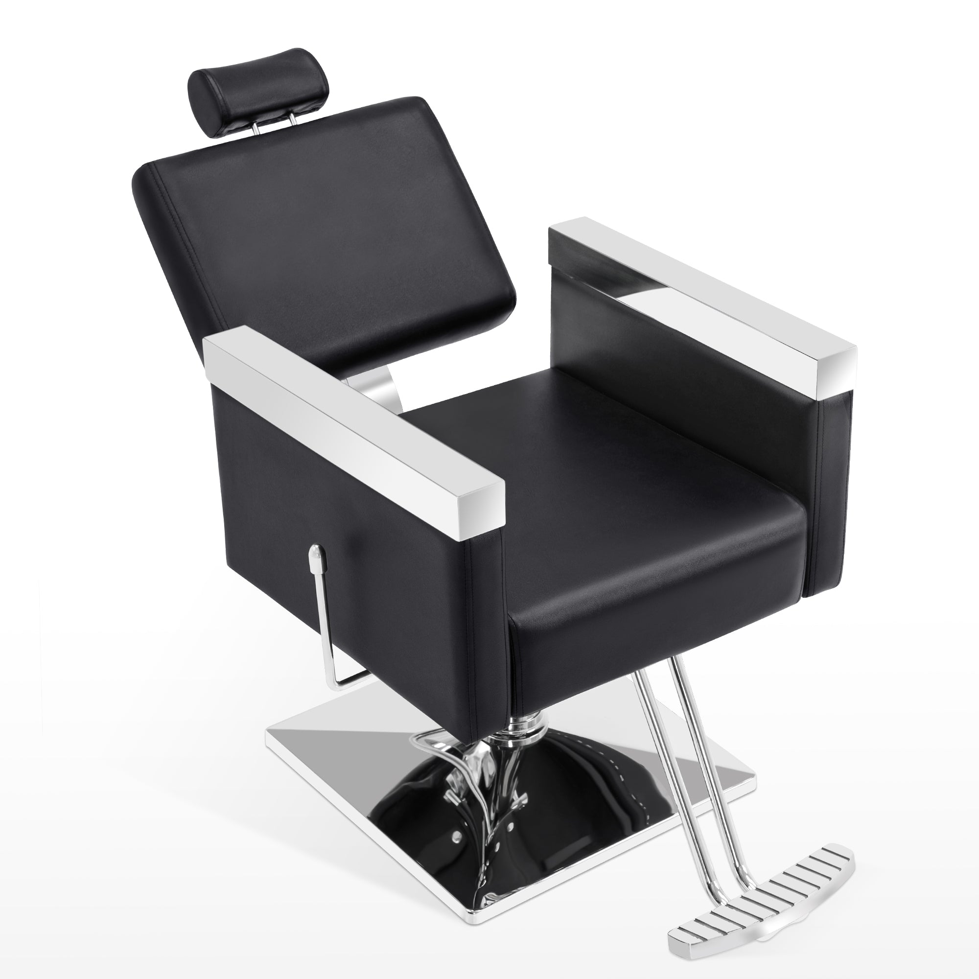 BarberPub Reclining Barber Chair, Hydraulic Salon Styling Chairs with Headrest 3018