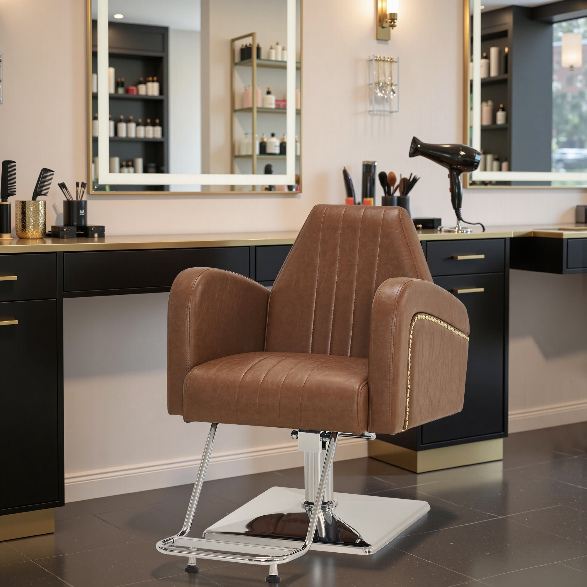 BarberPub Salon Chair, Hydraulic Styling Chair for Hair Stylist, Home Salon 9439