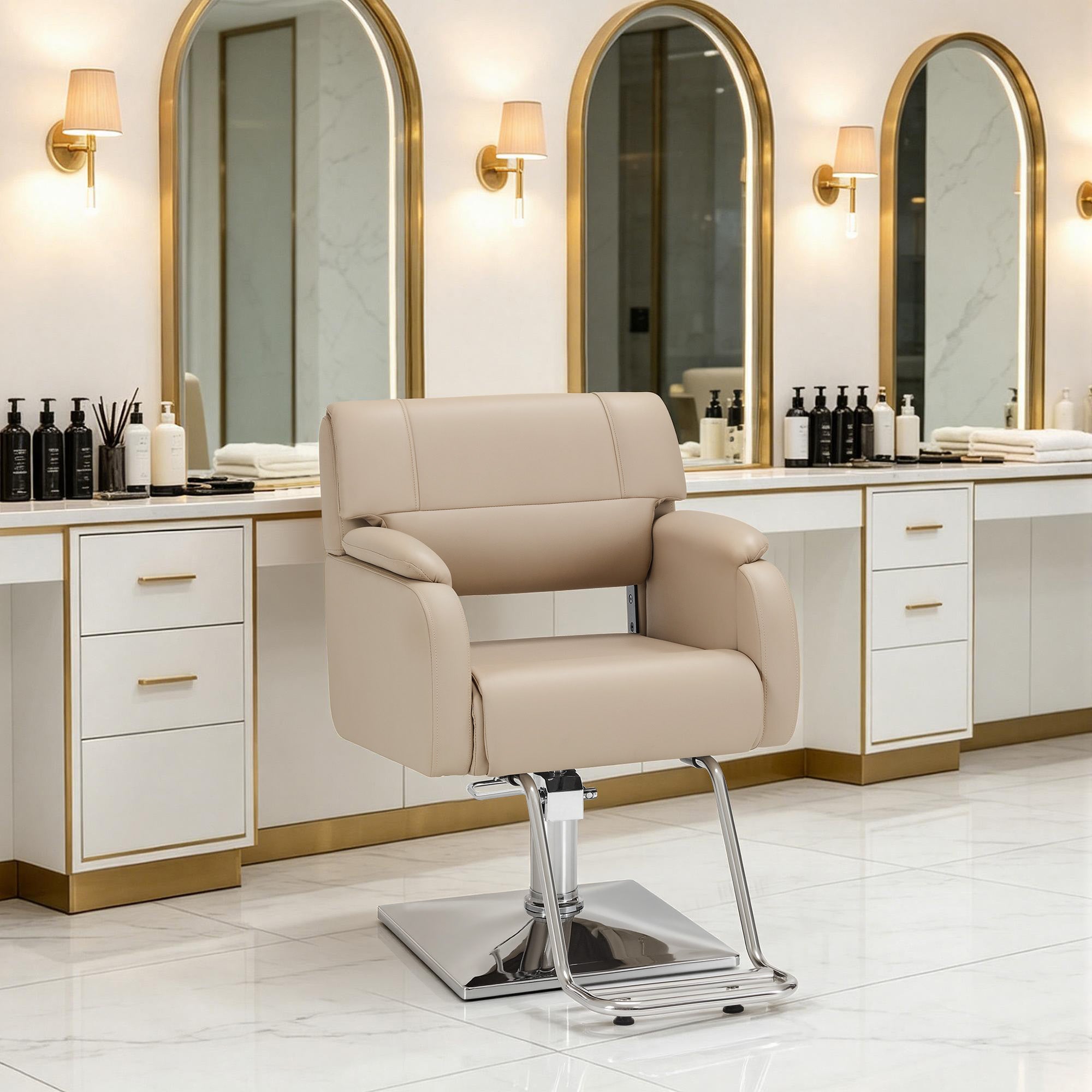 BarberPub Modern Salon Chair, Hydraulic Styling Barber Chair for Hair Stylist 8459