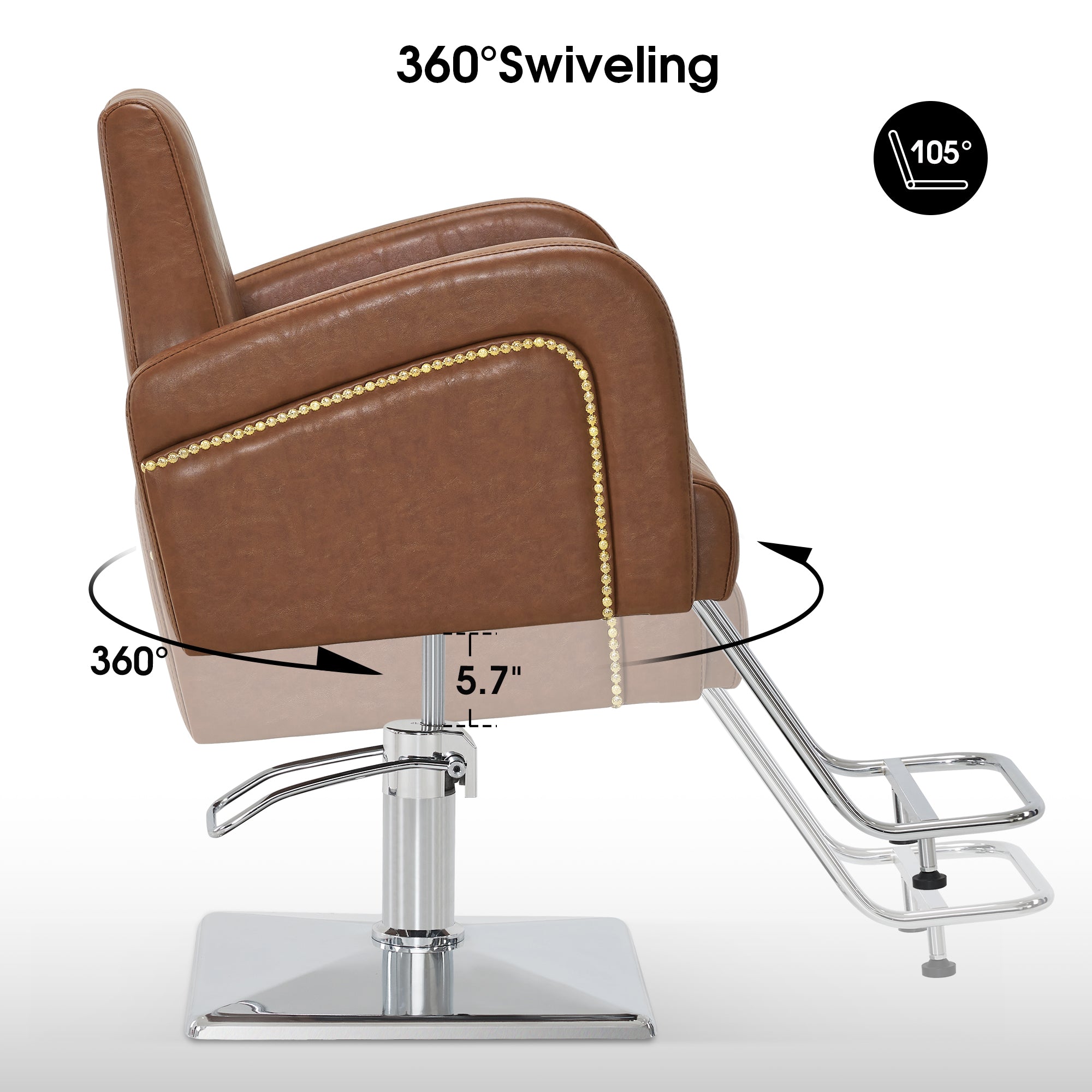 BarberPub Salon Chair, Hydraulic Styling Chair for Hair Stylist, Home Salon 9439