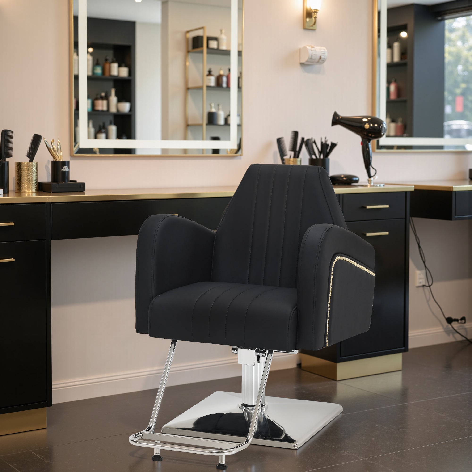 BarberPub Salon Chair, Hydraulic Styling Chair for Hair Stylist, Home Salon 9439