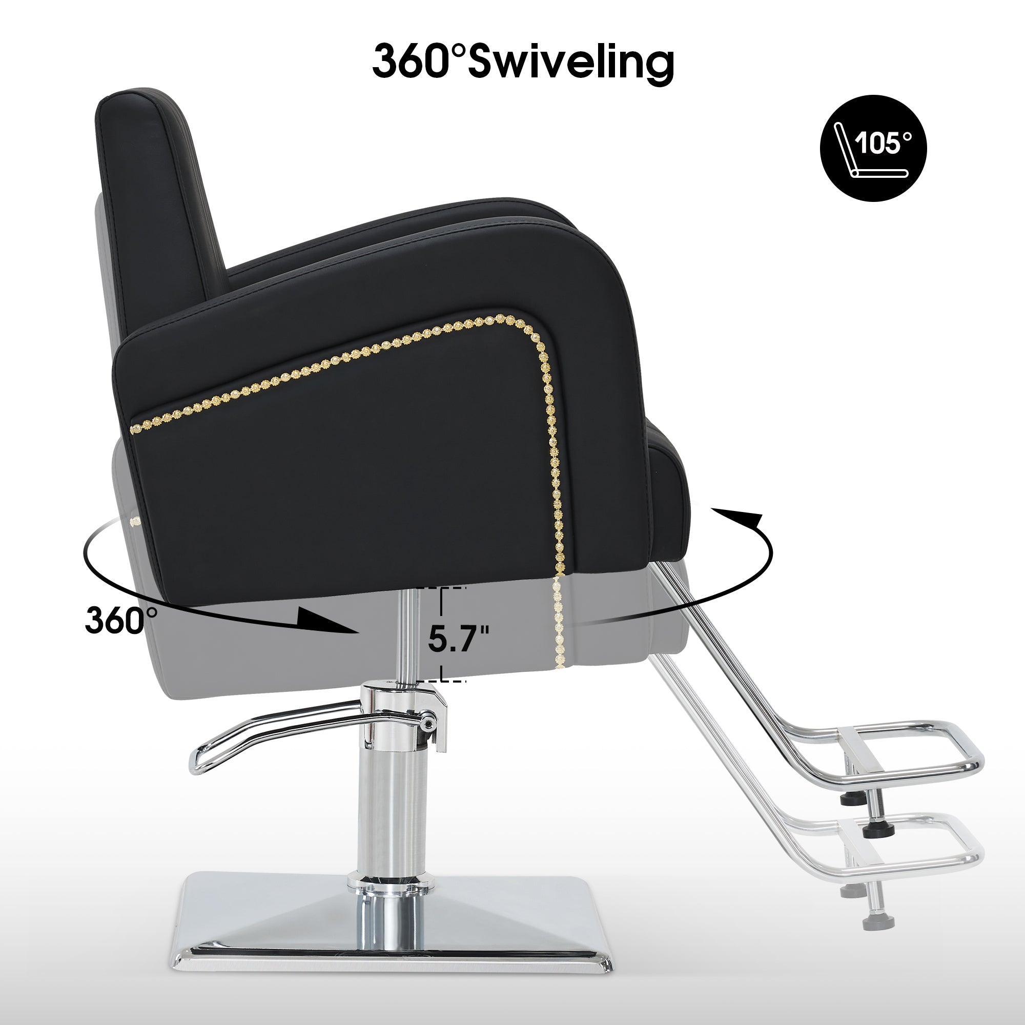 BarberPub Salon Chair, Hydraulic Styling Chair for Hair Stylist, Home Salon 9439