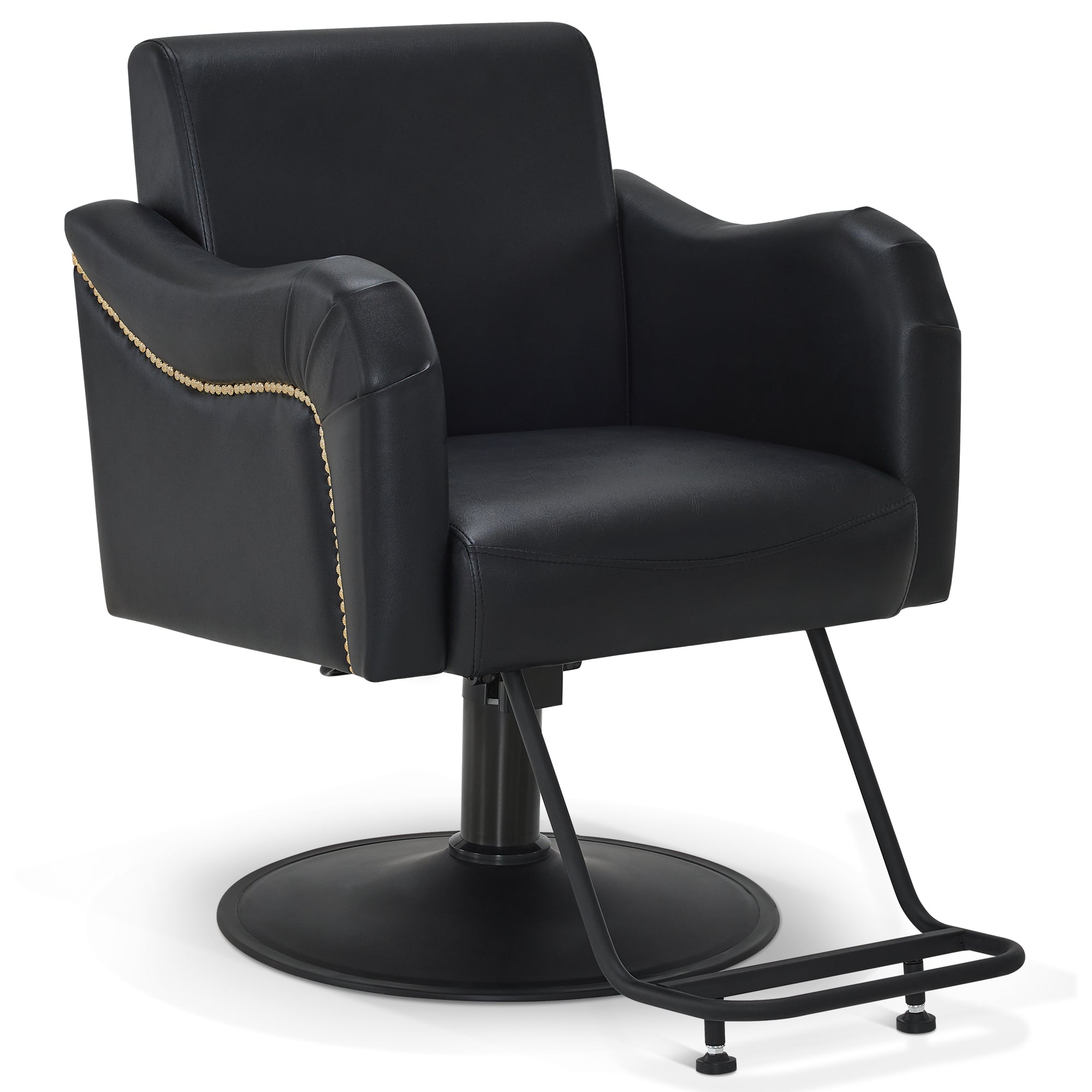 BarberPub Black Salon Chair, Hydraulic Styling Chair for Hair Stylist, Home Salon 9434