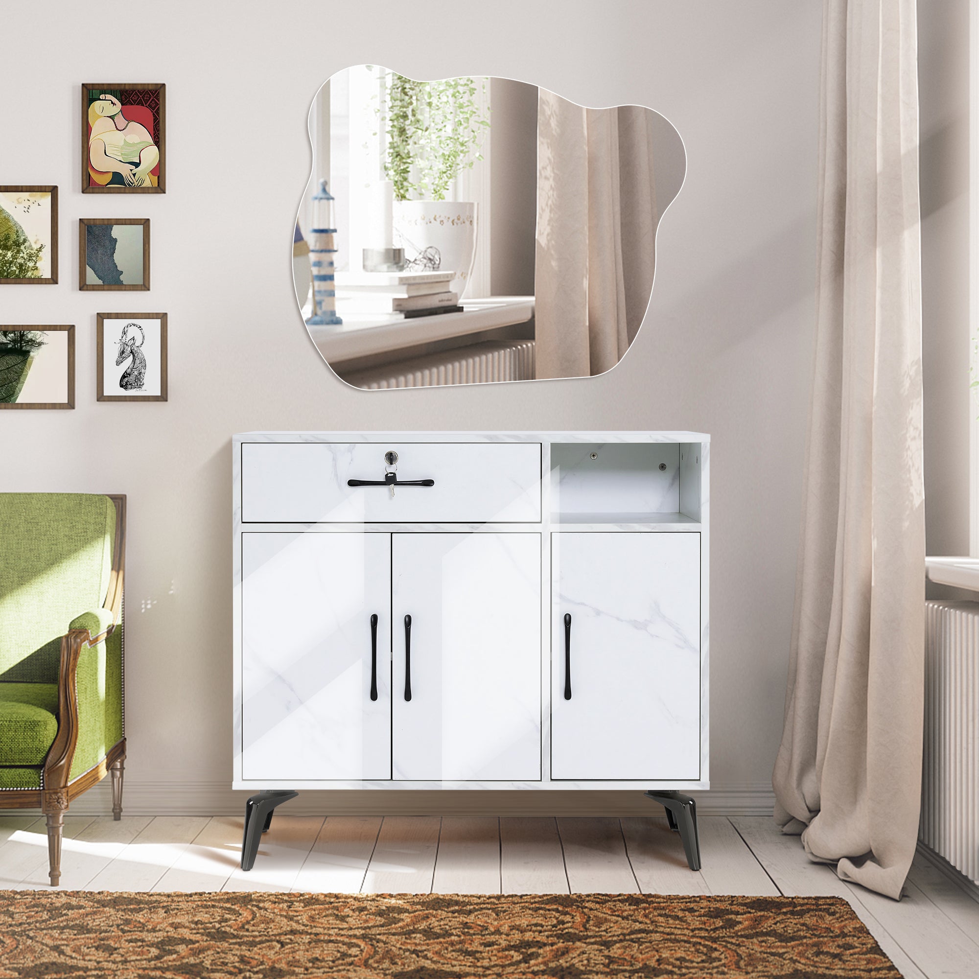 Hair Salon Storage Station for Hair Stylist, Modern Beauty Utility Equipment for Makeup 3163