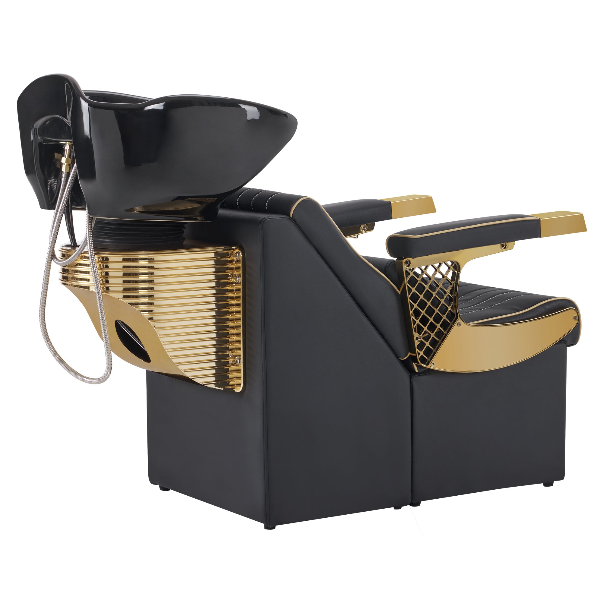 BarberPub Backwash Shampoo Station Chair, Ceramic Salon Shampoo Bowl 8615