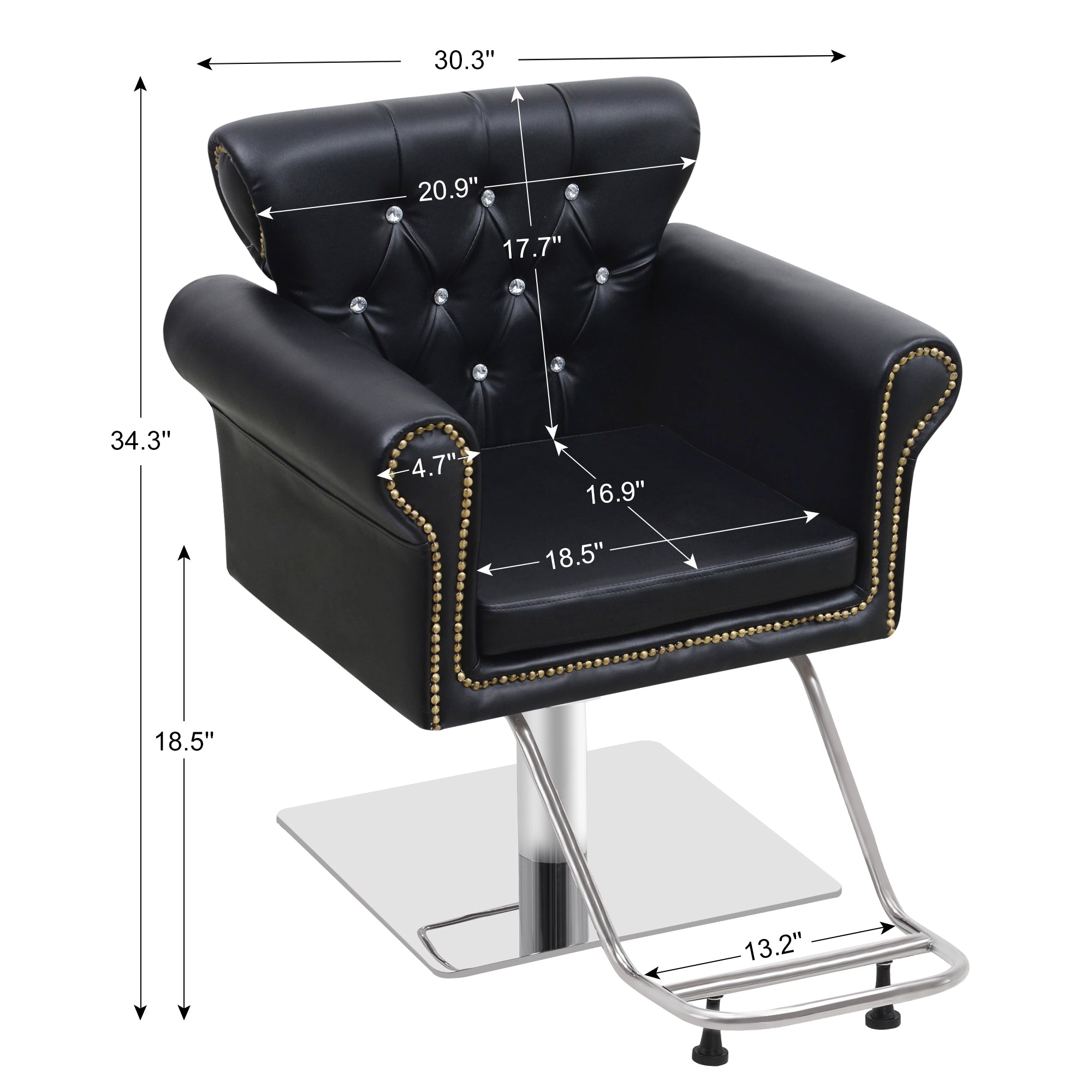 BarberPub Hydraulic Salon Chair, Vintage Hair Styling Spa Salon Equipment 8899 - BarberPub