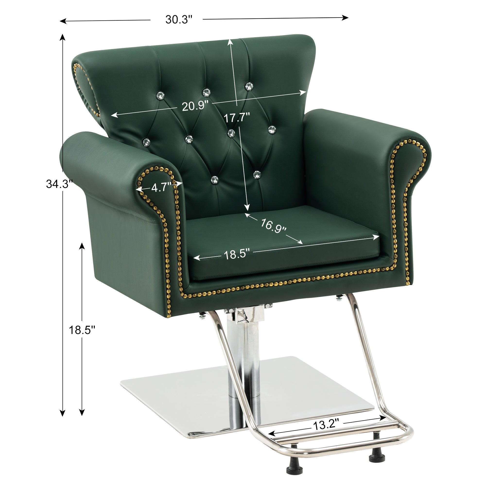 BarberPub Hydraulic Salon Chair, Vintage Hair Styling Spa Salon Equipment 8899 - BarberPub