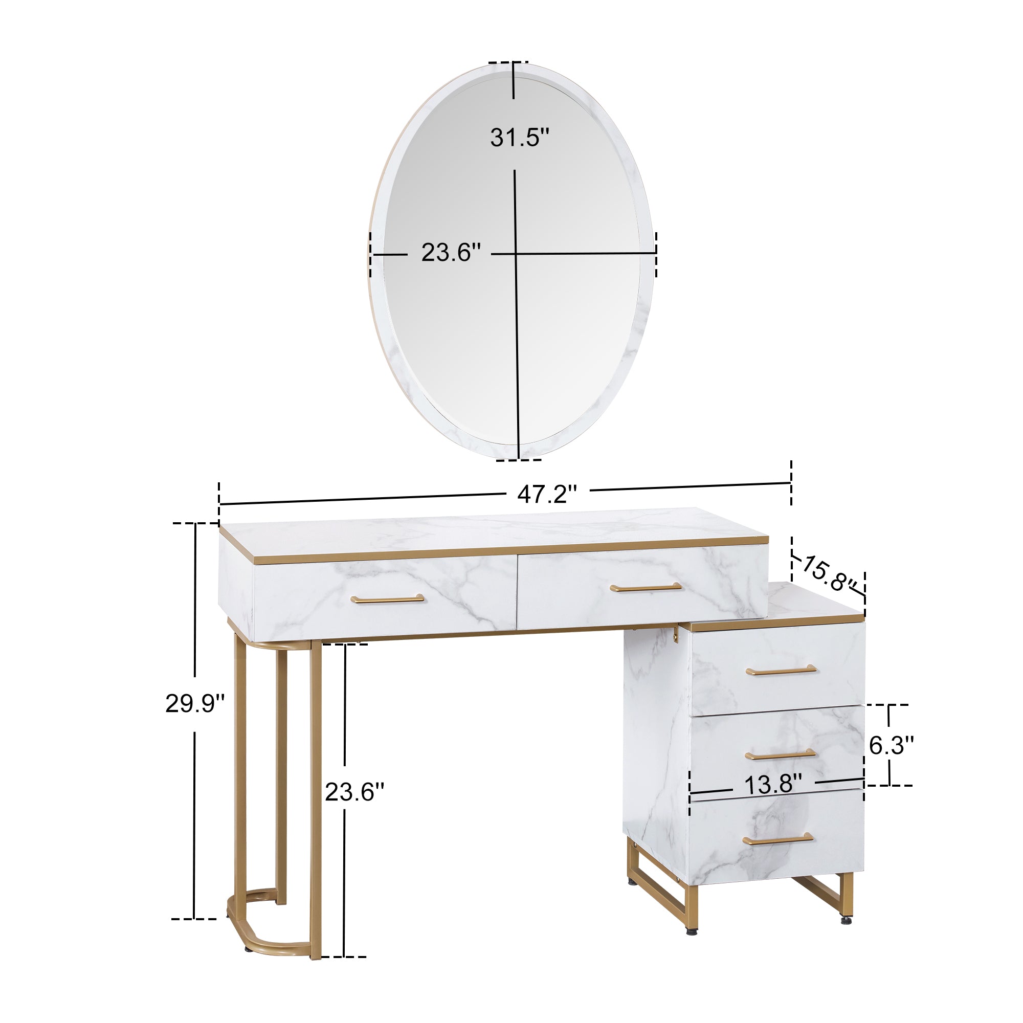 BarberPub Barber Station with Mirror, Beauty Salon Dresser Set, Storage Organizer 2442