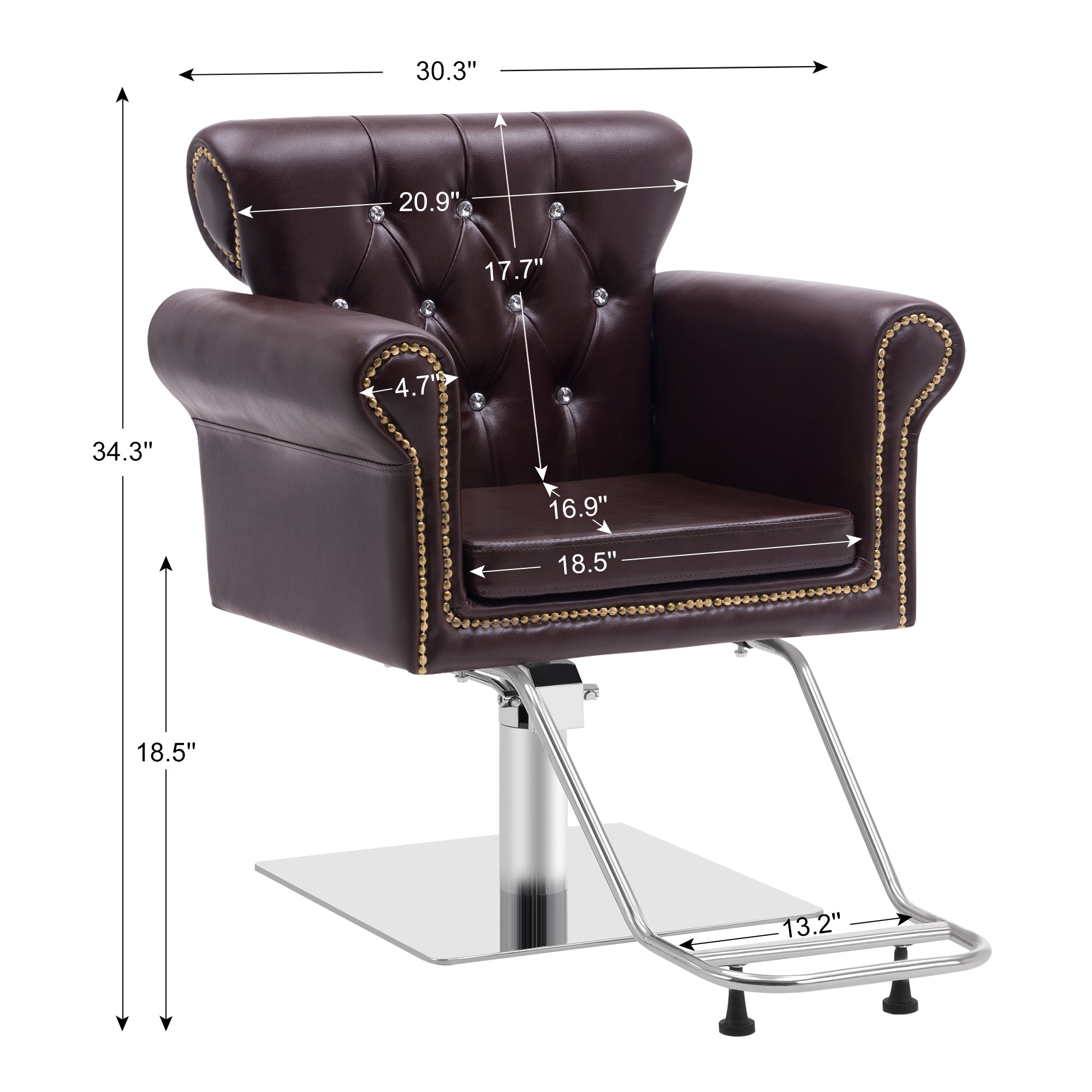 BarberPub Hydraulic Salon Chair, Vintage Hair Styling Spa Salon Equipment 8899 - BarberPub