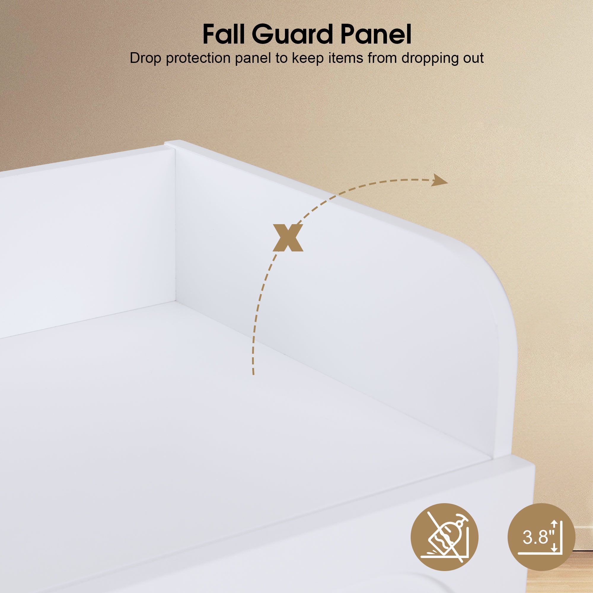 Salon Rolling Trolley Cart with Oval Window, Barber Styling Cart with White Paint Finish 2498