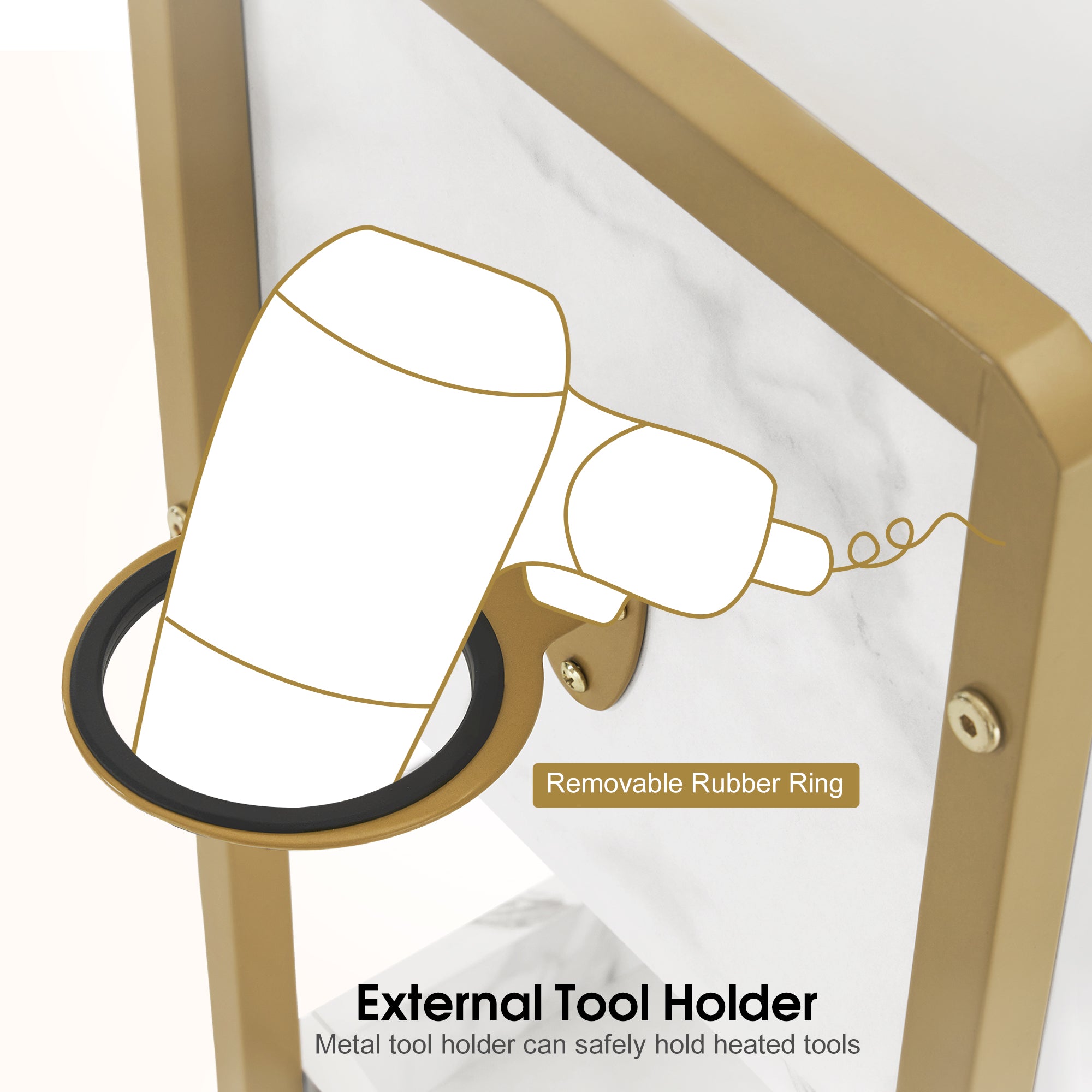 Barber Trolley with Lockable Wheels, Hair Salon Rolling Cart, Tattoo Storage Makeup Equipment 2478