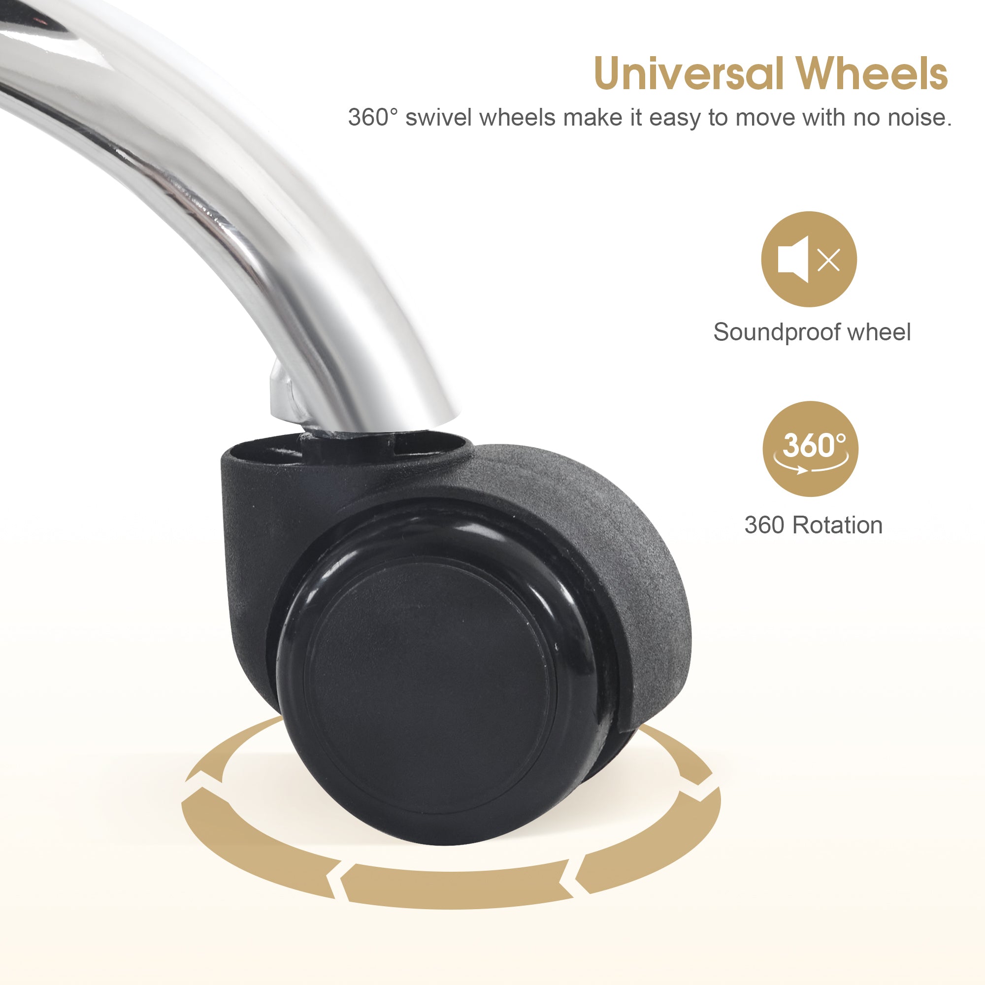 Comfy Nail Art Chair with Lumbar Support, Adjustable Home Office Chairs with 360° Swivel Wheels 3567