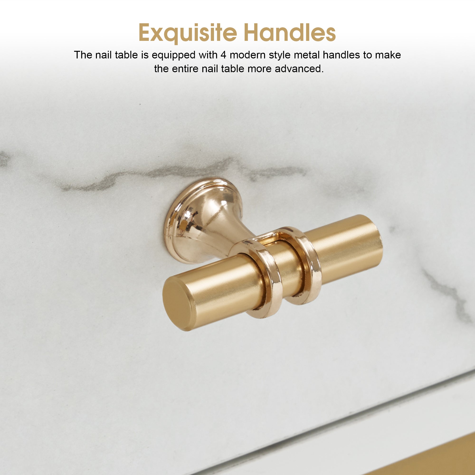 BarberPub Double Acetone Resistant Manicure Table Beauty Storage Nail Desk 2456