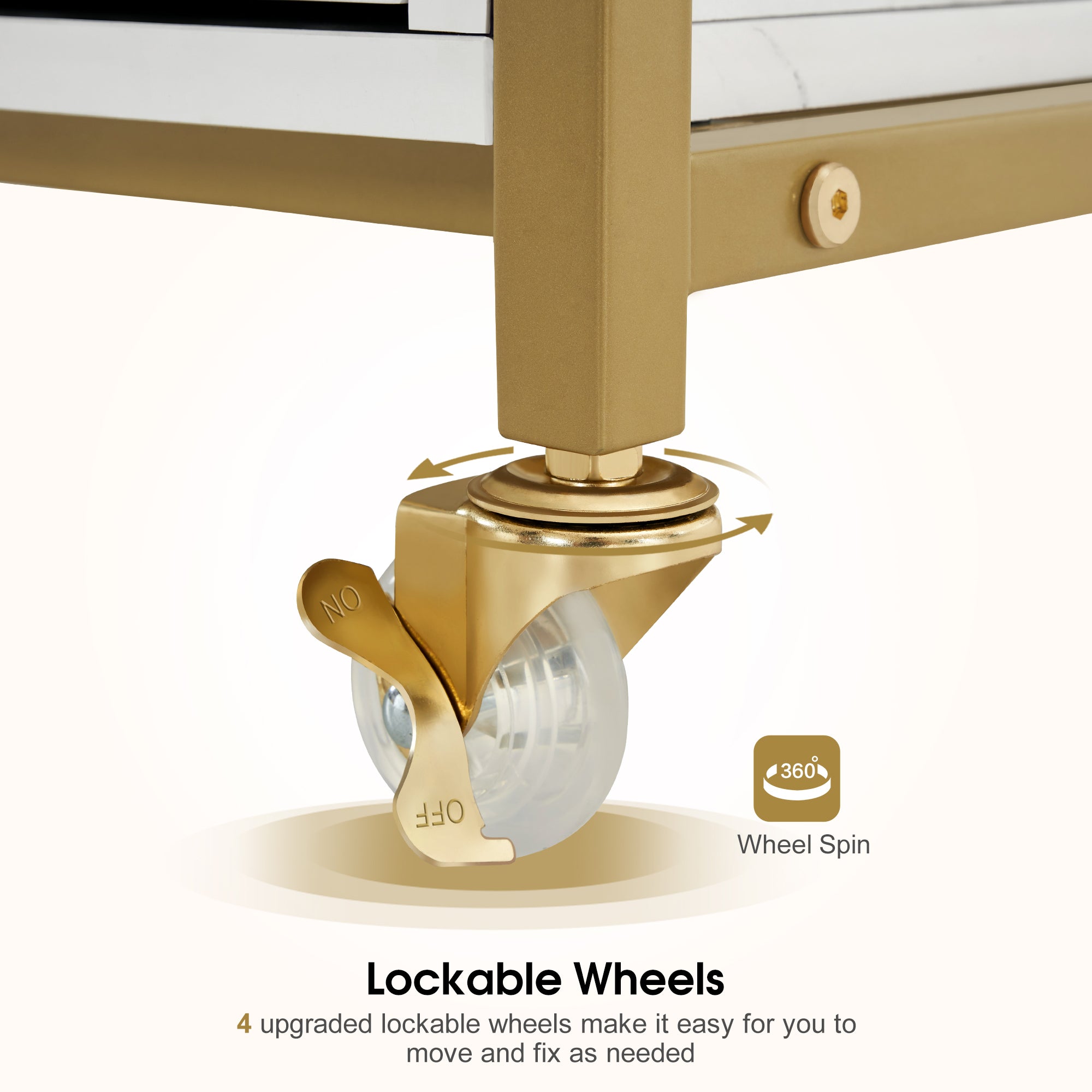 Barber Trolley with Lockable Wheels, Hair Salon Rolling Cart, Tattoo Storage Makeup Equipment 2478