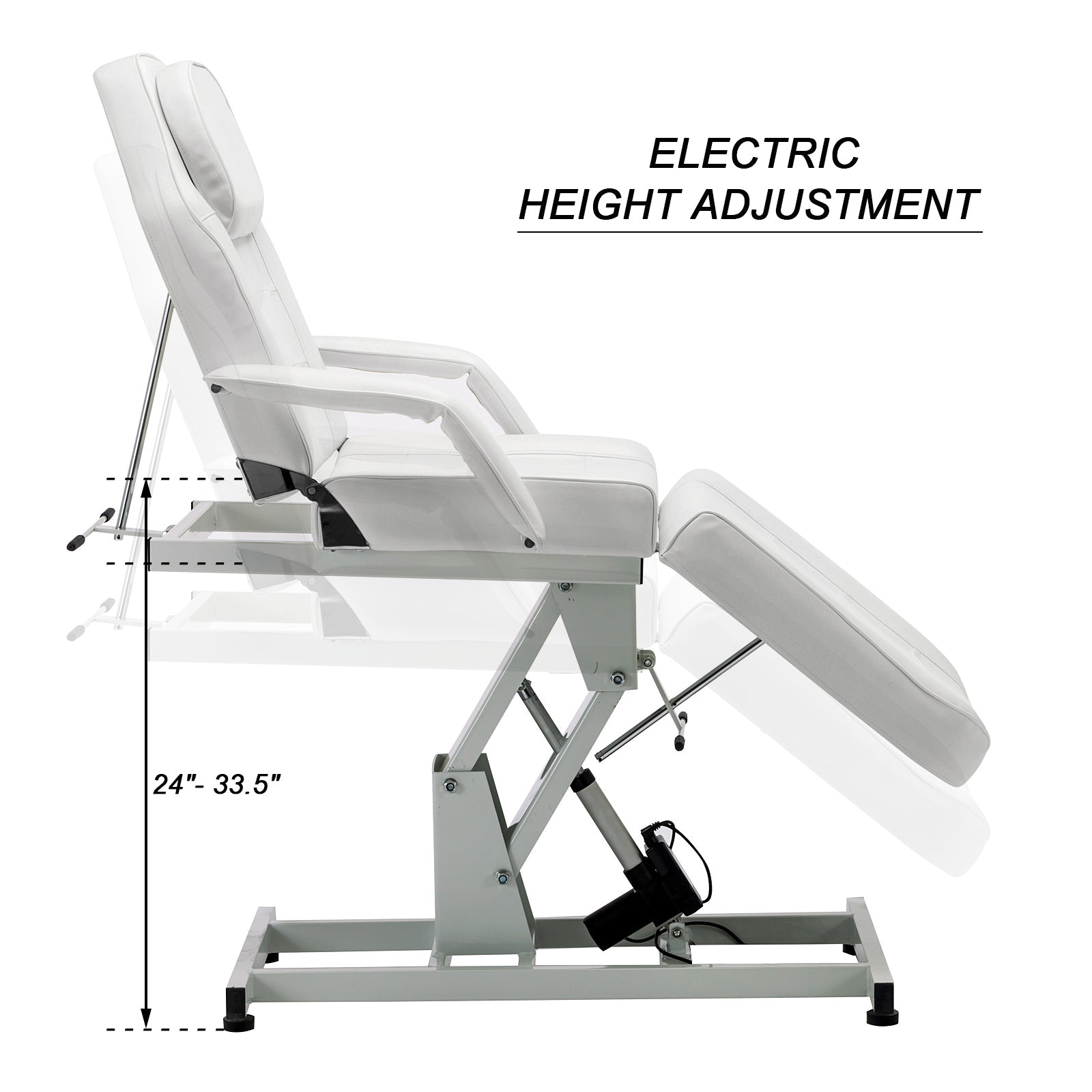 Barber Electric Massage Bed with One Motor for Height, Beauty Tattoo Chair, Salon Facial Adjustable Bed 0100