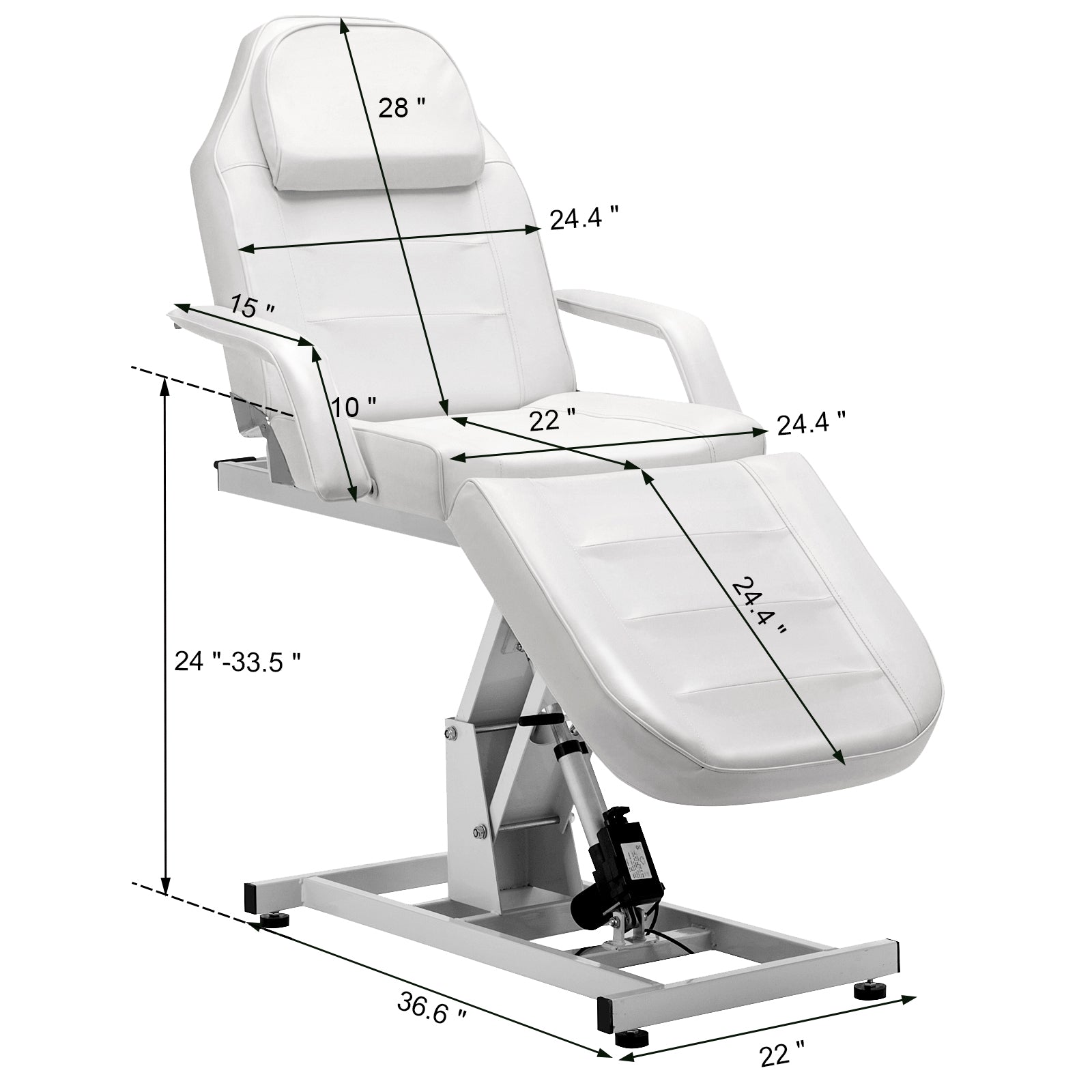 Barber Electric Massage Bed with One Motor for Height, Beauty Tattoo Chair, Salon Facial Adjustable Bed 0100