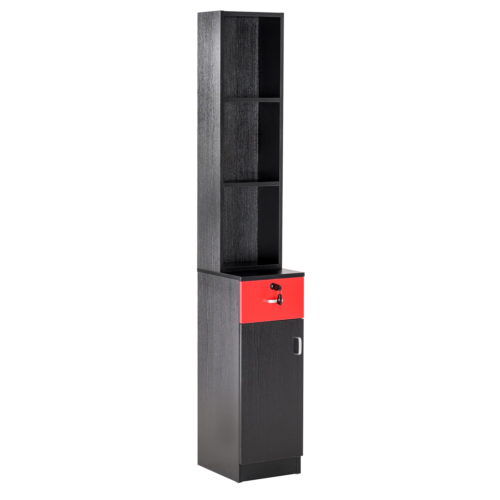 Hair Salon Wall Mount Station with Lockable Drawer and Cabinet, Barber Styling Equipment 3036-1