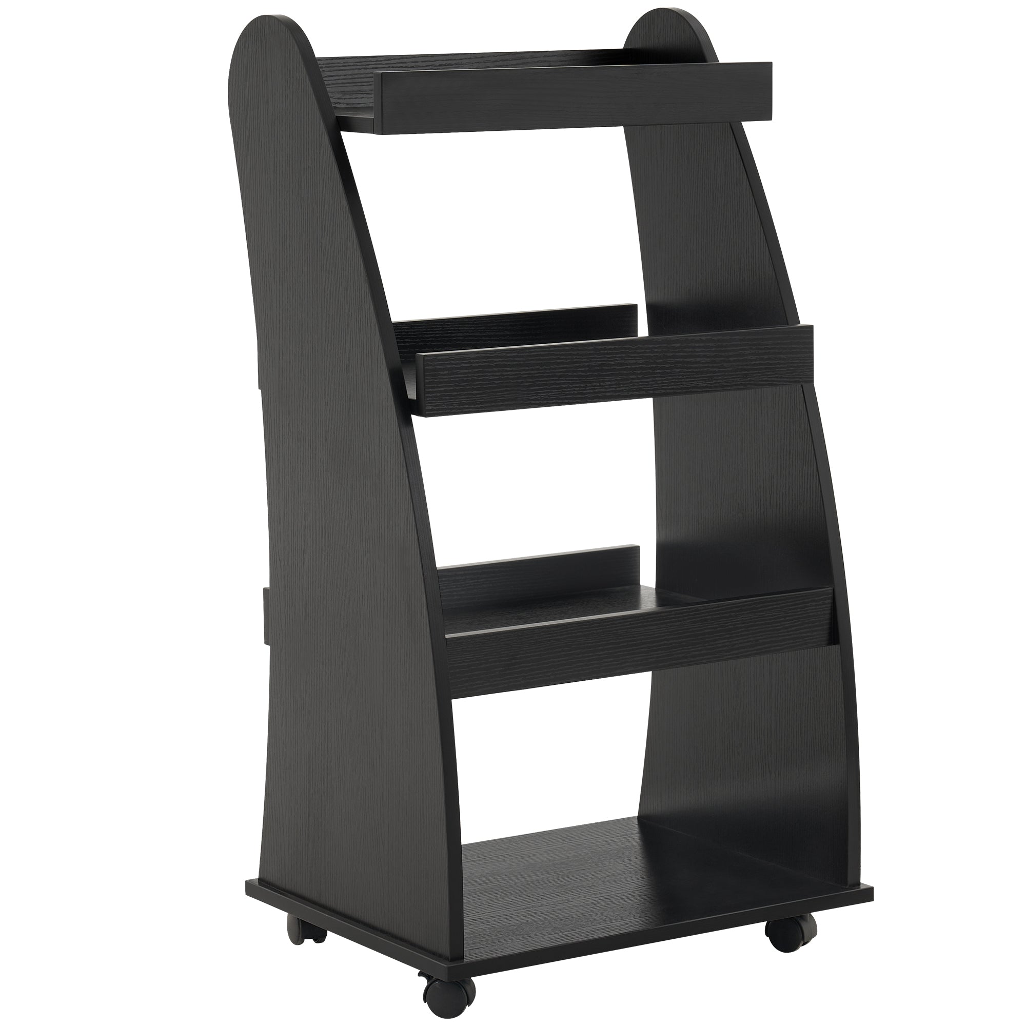 4-Tier Kids Bookshelf Rolling Cart for Storage, Children's Bookcases Organizer 2030