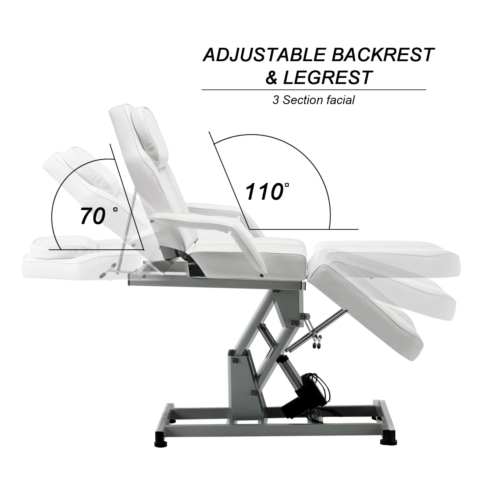 Barber Electric Massage Bed with One Motor for Height, Beauty Tattoo Chair, Salon Facial Adjustable Bed 0100