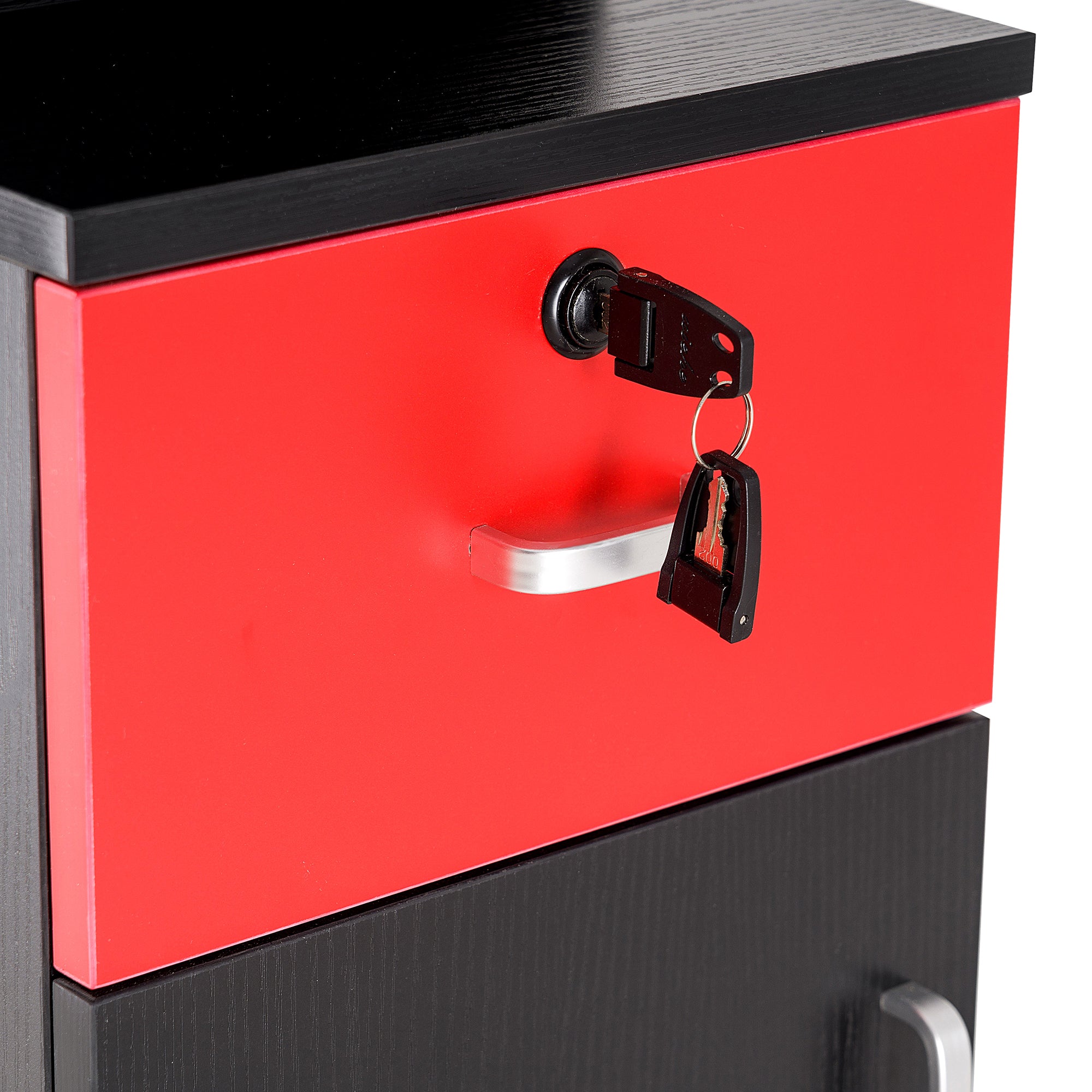 Hair Salon Wall Mount Station with Lockable Drawer and Cabinet, Barber Styling Equipment 3036-1