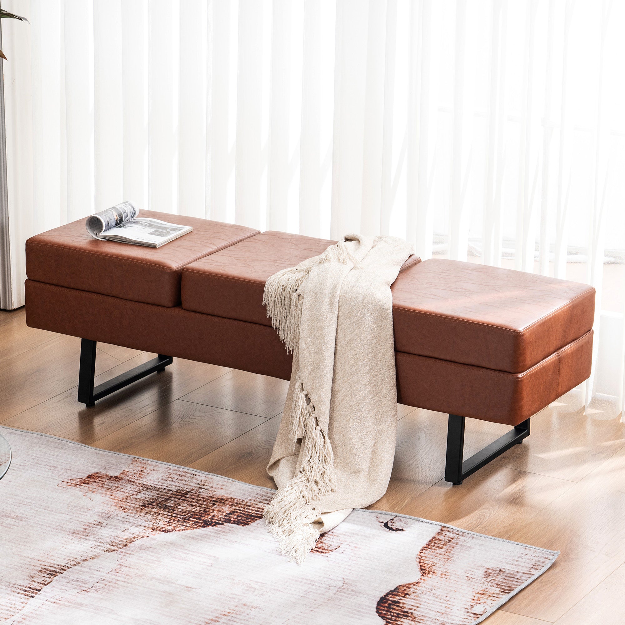 BarberPub Waiting Room Chairs Office Guest Reception Bench, Lobby Chairs Salon Furniture, Conference Room Chairs, Faux Leather 7008