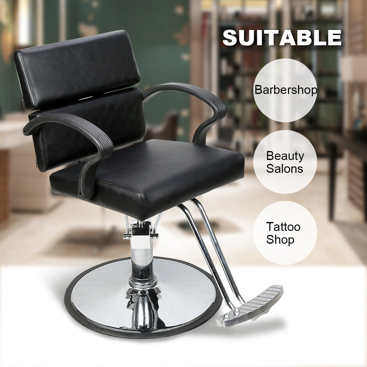 BarberPub Classic Salon Chair, Hydraulic Barber Chair for Hair Stylist 1039