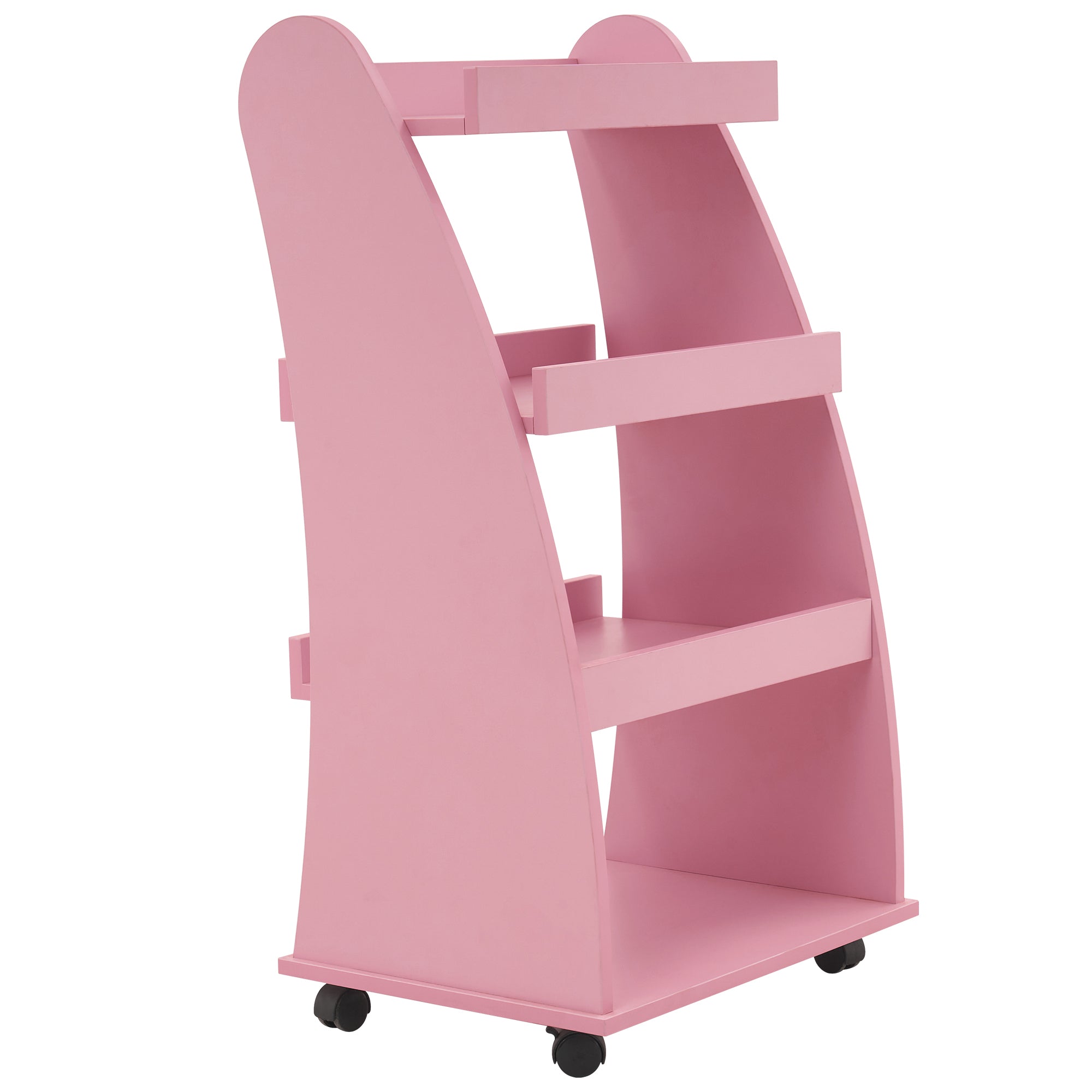 4-Tier Kids Bookshelf Rolling Cart for Storage, Children's Bookcases Organizer 2030