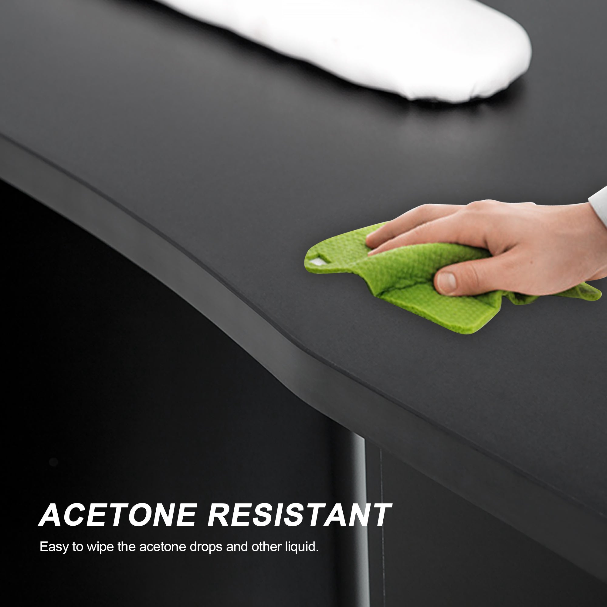 Manicure Acetone Resistant Table with Lockable Wheels, Nail Art Station for Storage 0611