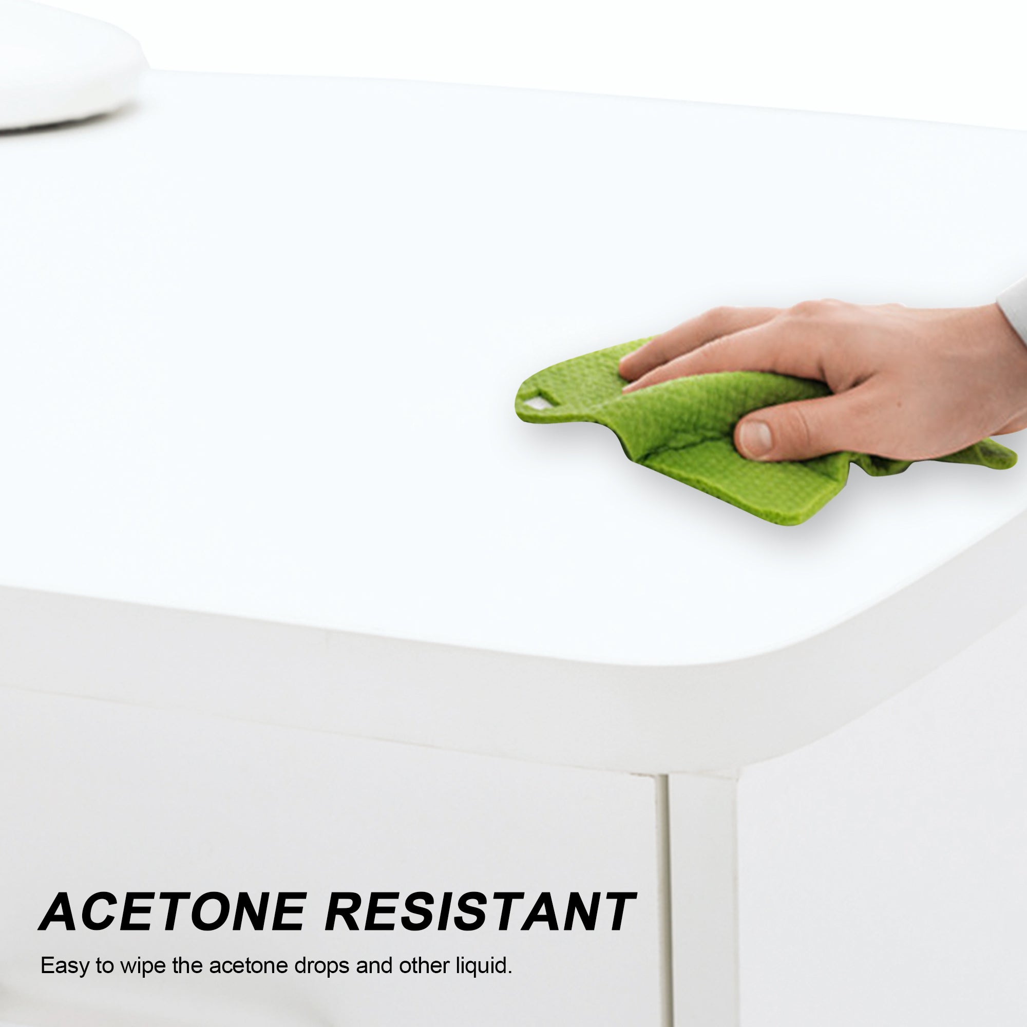 Manicure Acetone Resistant Table with Lockable Wheels, Nail Art Station for Storage 0611