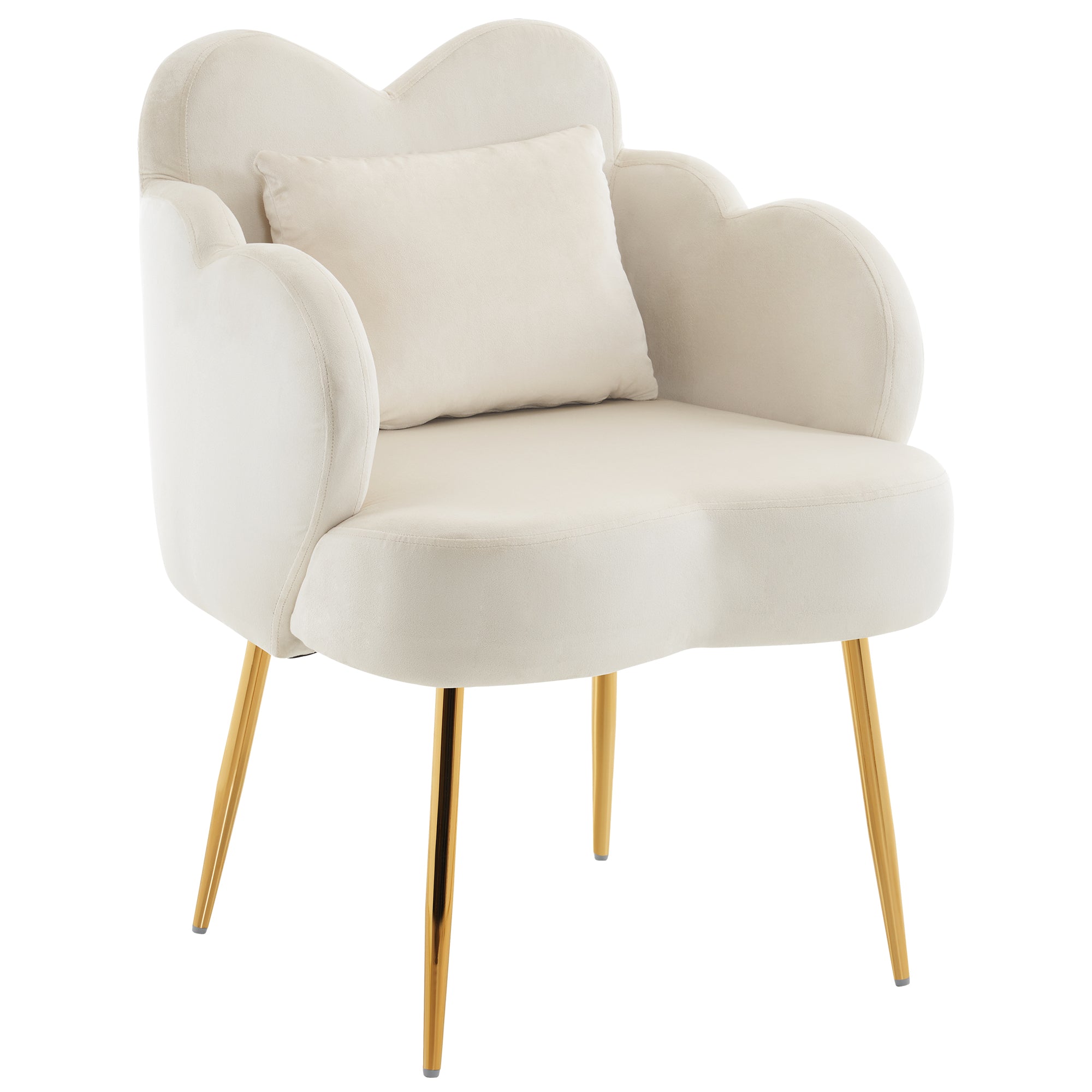 Manicure Tech Chair for Manicurist with Backrest, Modern Living Room Chair with Velvet 3522