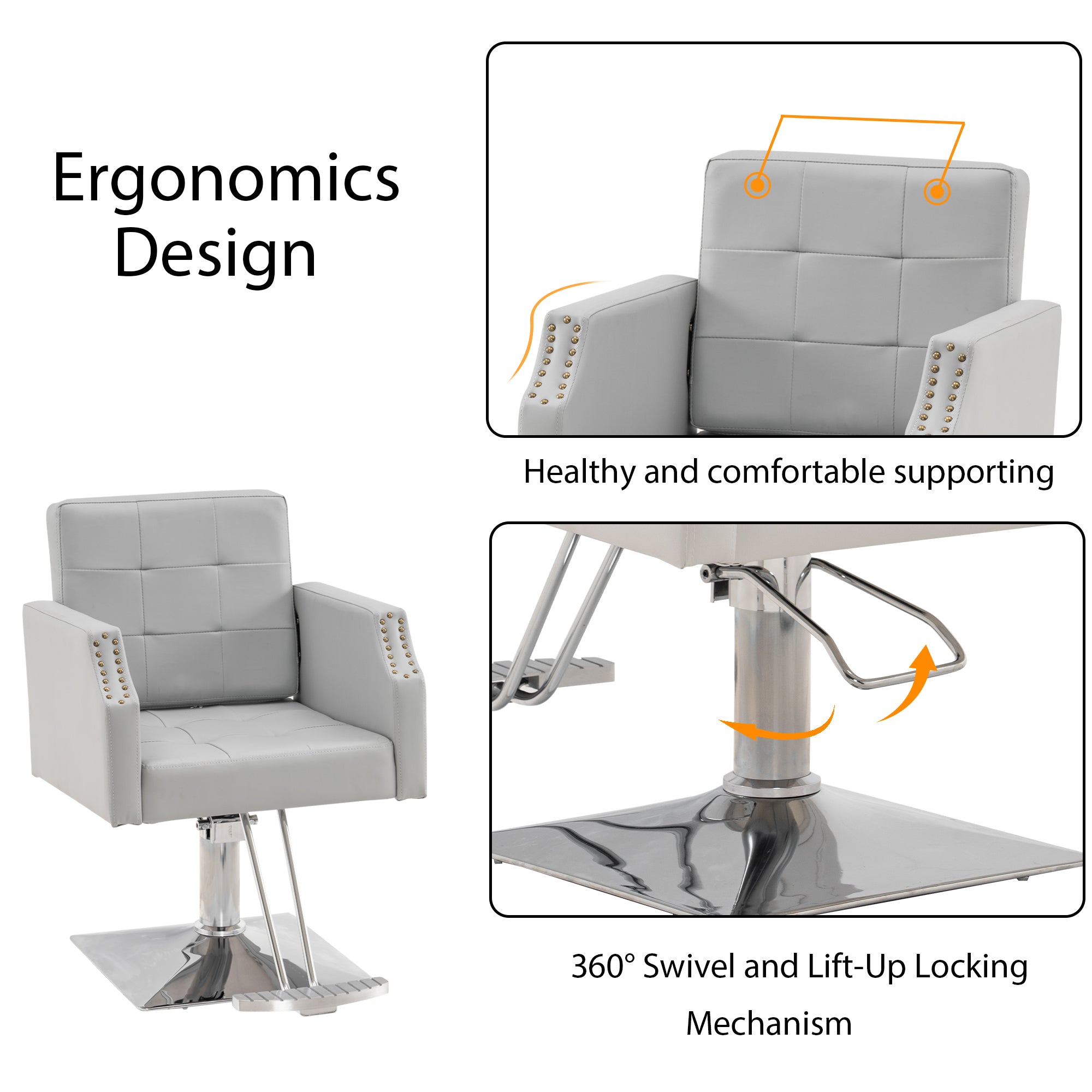 BarberPub Classic Salon Chair for Hair Stylist, Home Salon Spa Equipment 8818