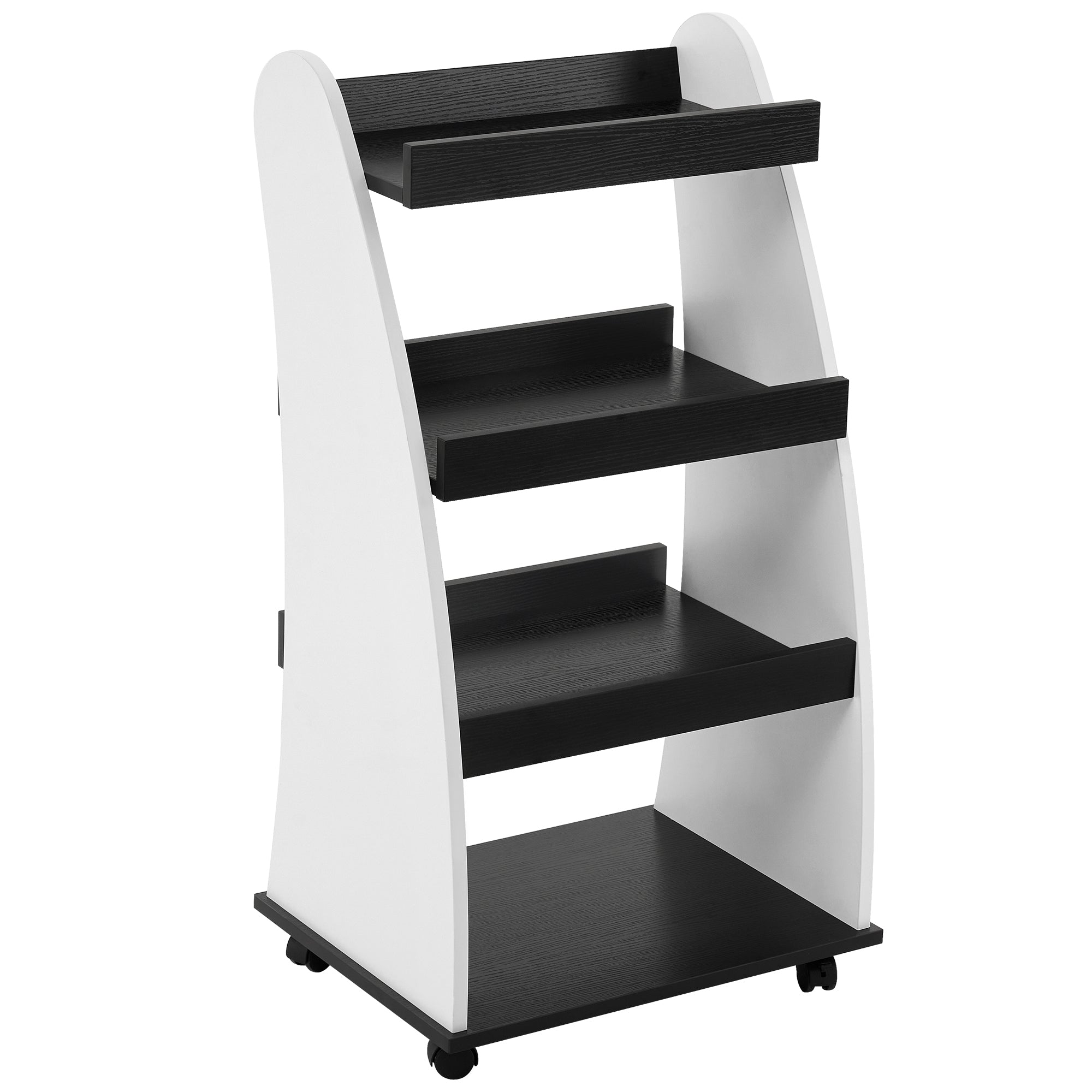 4-Tier Kids Bookshelf Rolling Cart for Storage, Children's Bookcases Organizer 2030