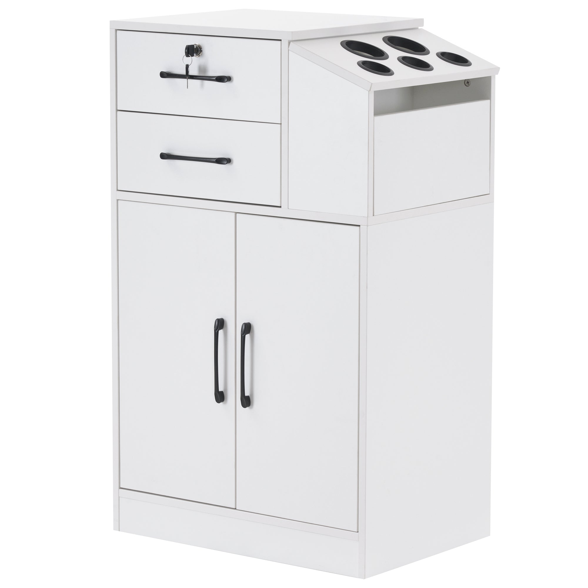 BarberPub Barber Locking Storage Station Beauty Salon Cabinet for Hair Stylist 2005