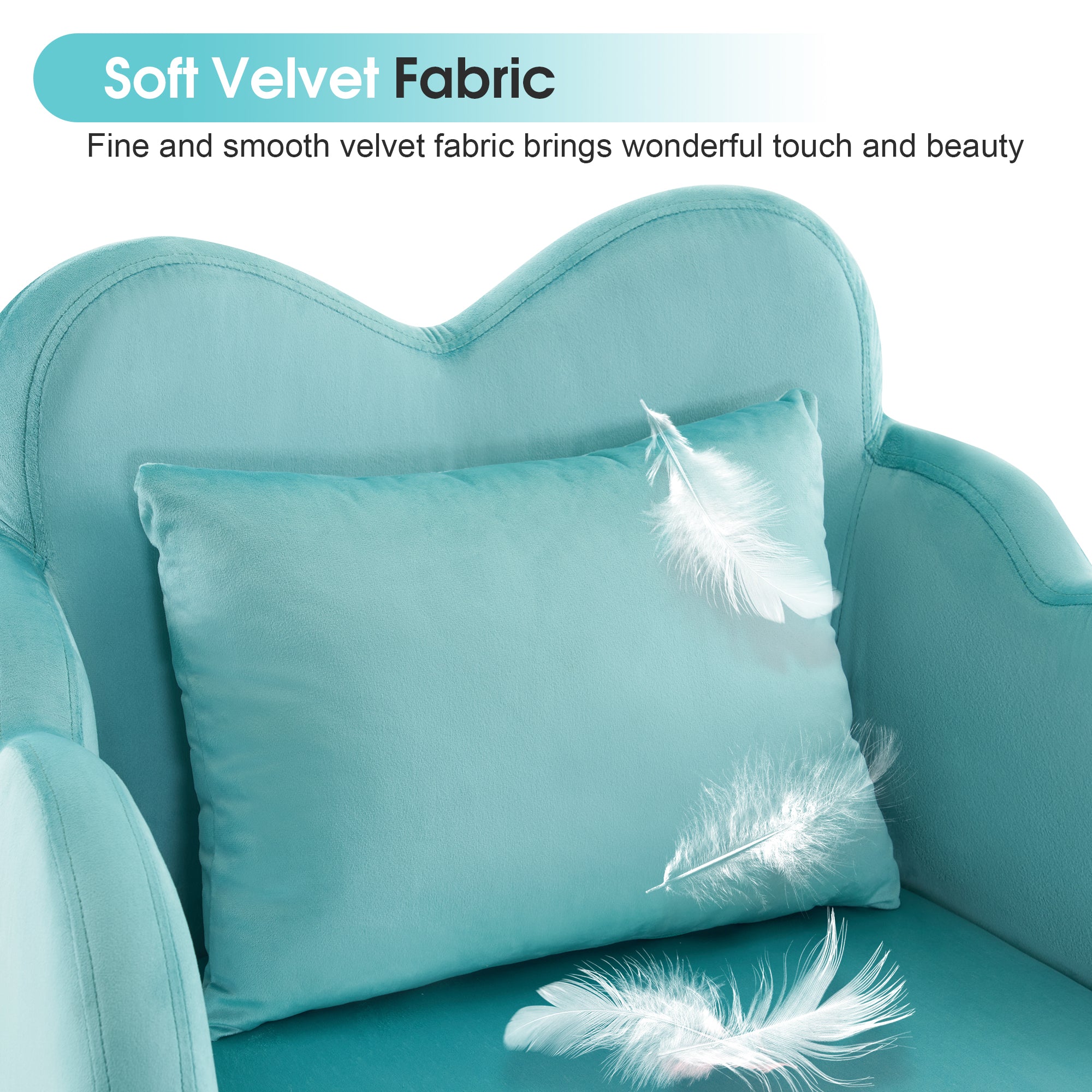 Manicure Tech Chair for Manicurist with Backrest, Modern Living Room Chair with Velvet 3522