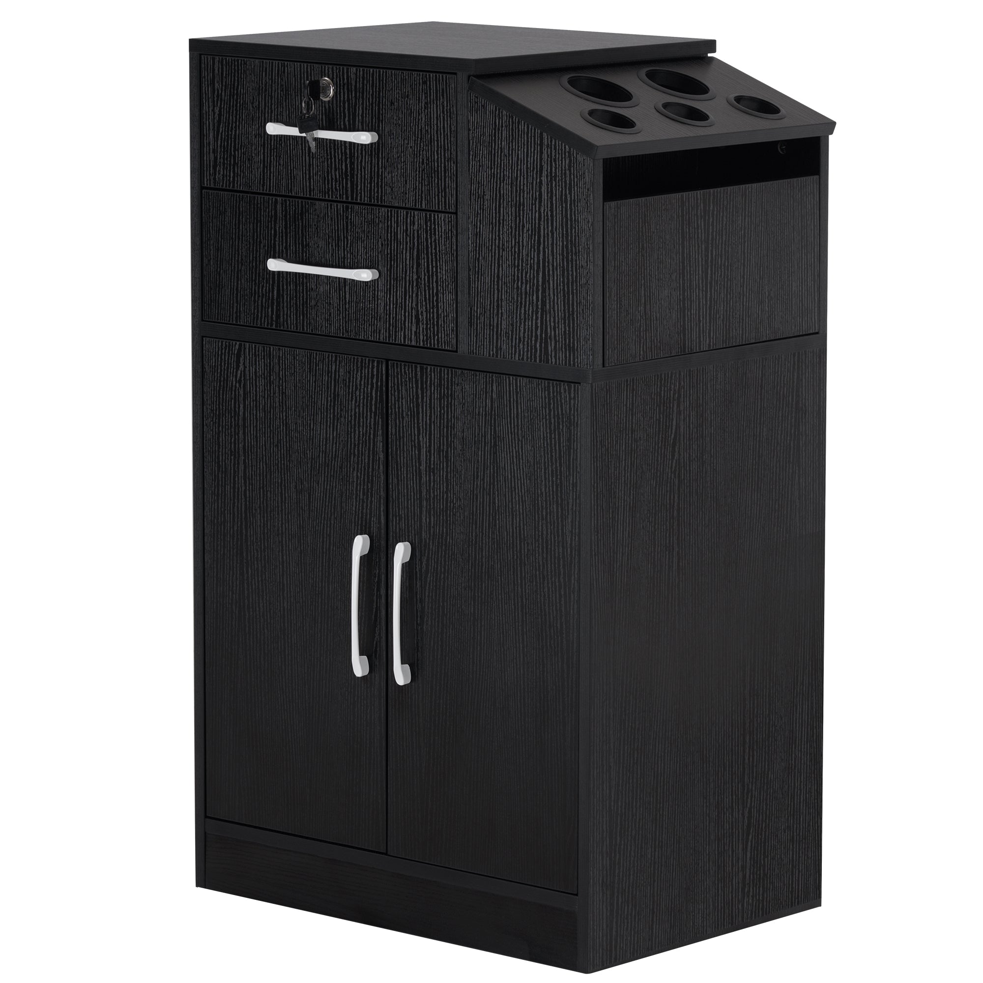 BarberPub Barber Locking Storage Station Beauty Salon Cabinet for Hair Stylist 2005